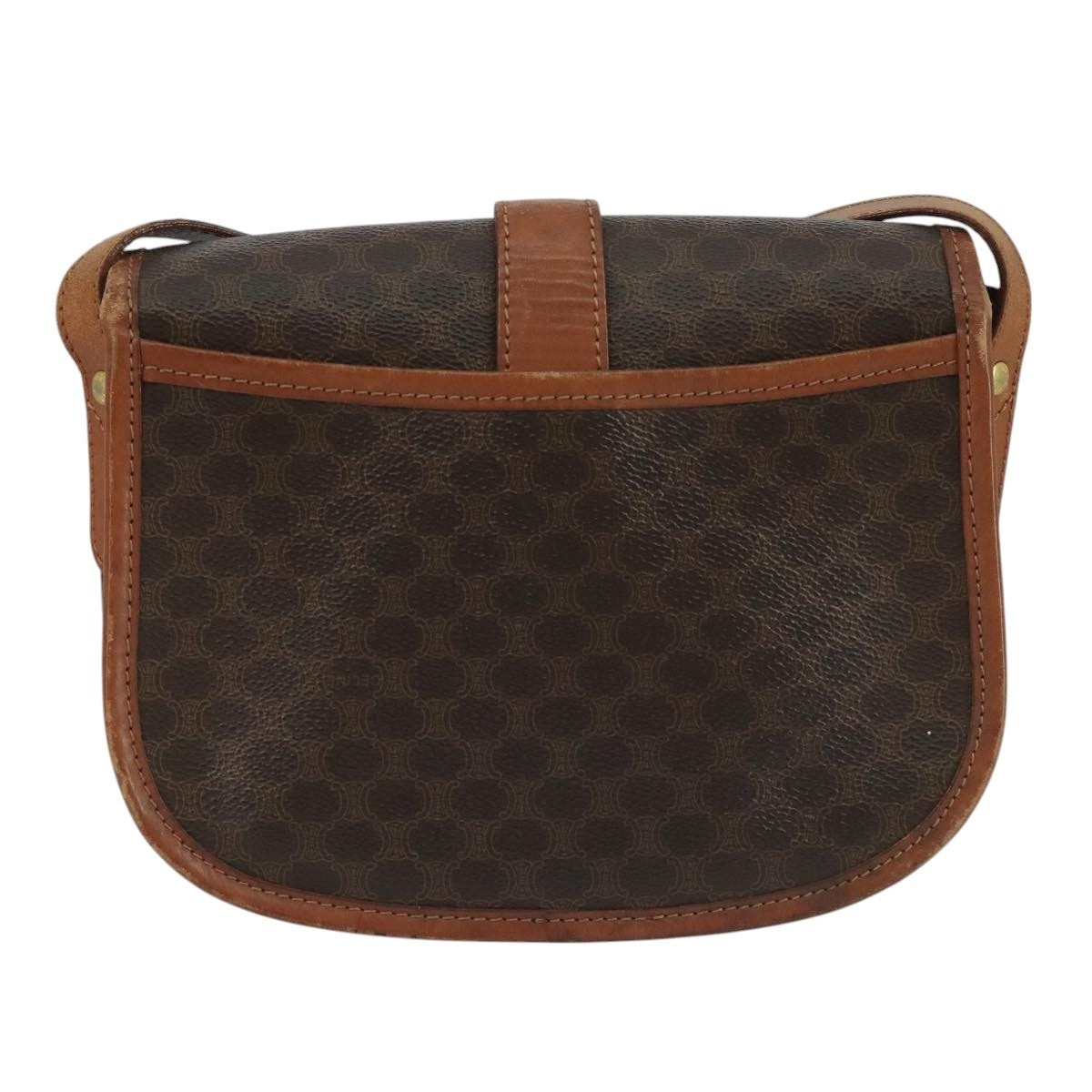 CELINE Macadam Canvas Shoulder Bag Pvc Leather Brown - 2