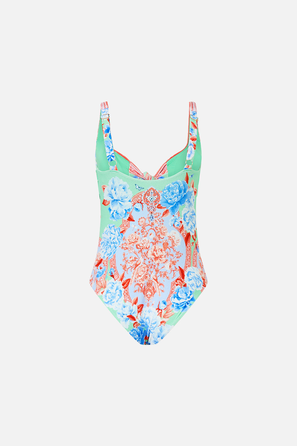SWEETHEART NECK ONE PIECE WITH TIE FRONT - 8