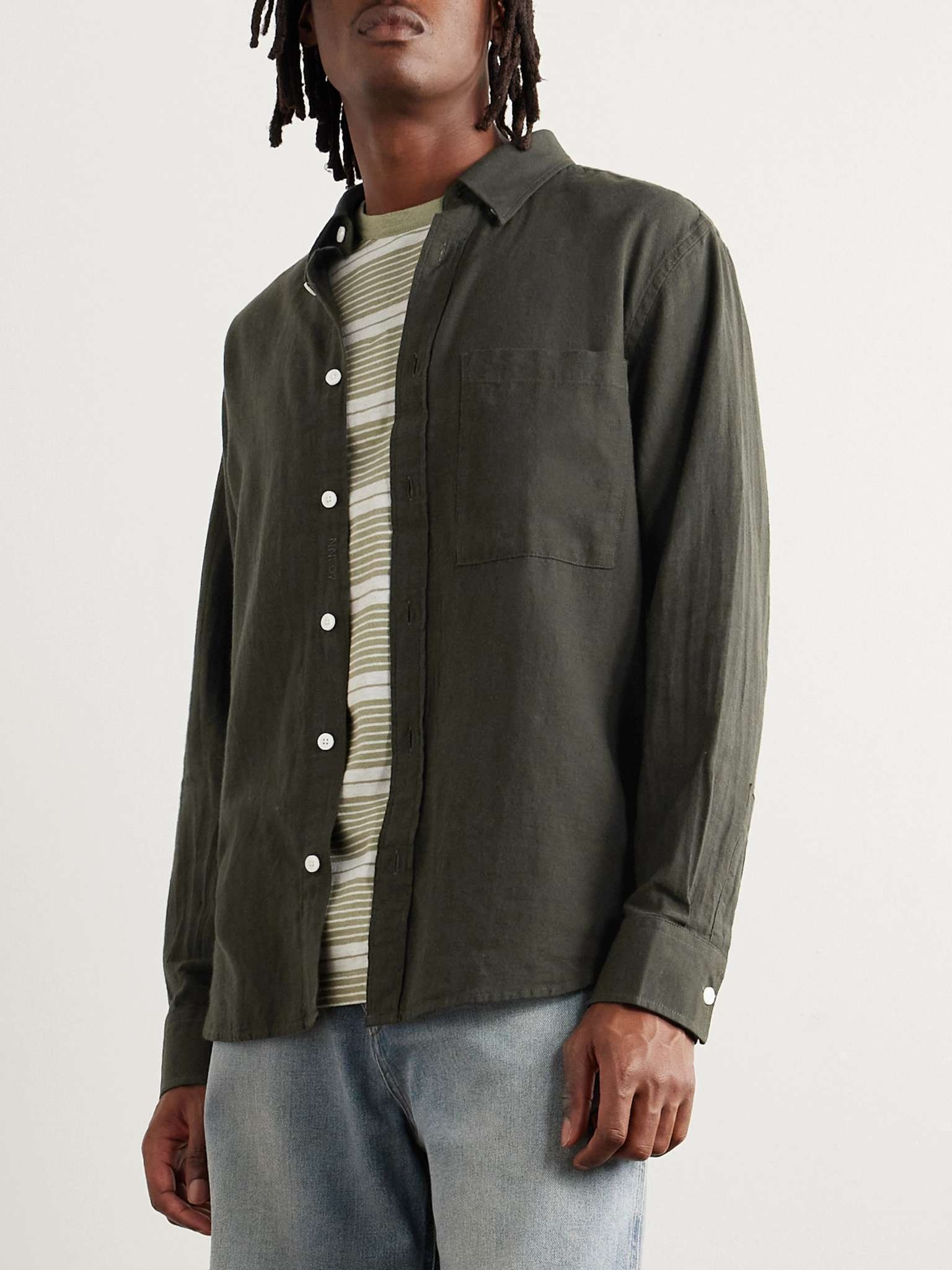 Cohen 5972 Button-Down Collar Cotton-Twill Shirt - 3