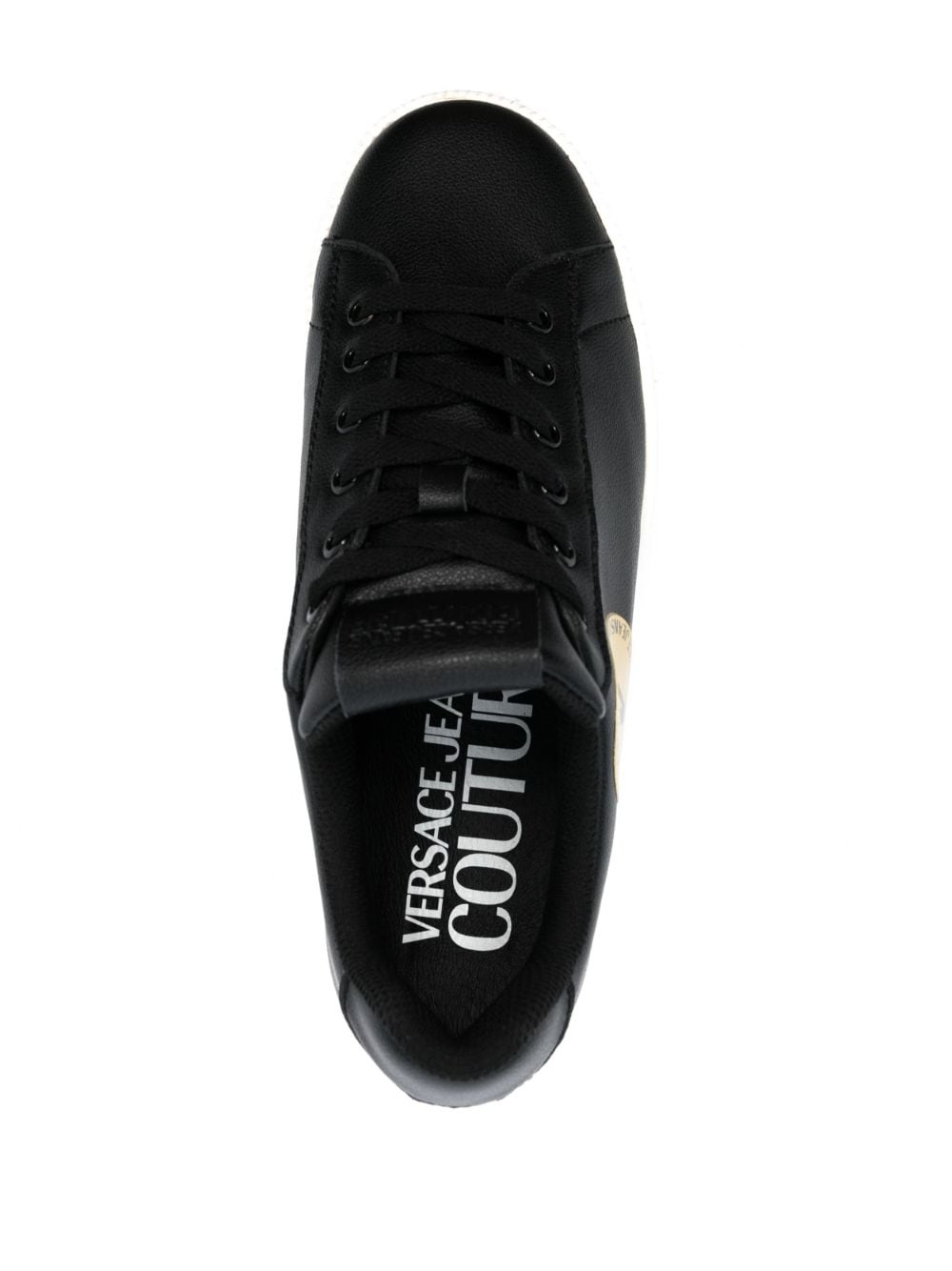 logo-patch round-toe sneakers - 4