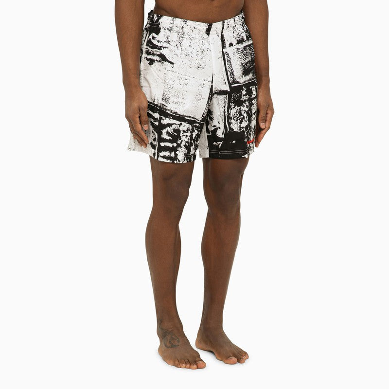 Alexander Mcqueen Abstract Print Swim Shorts With Logo Men - 3
