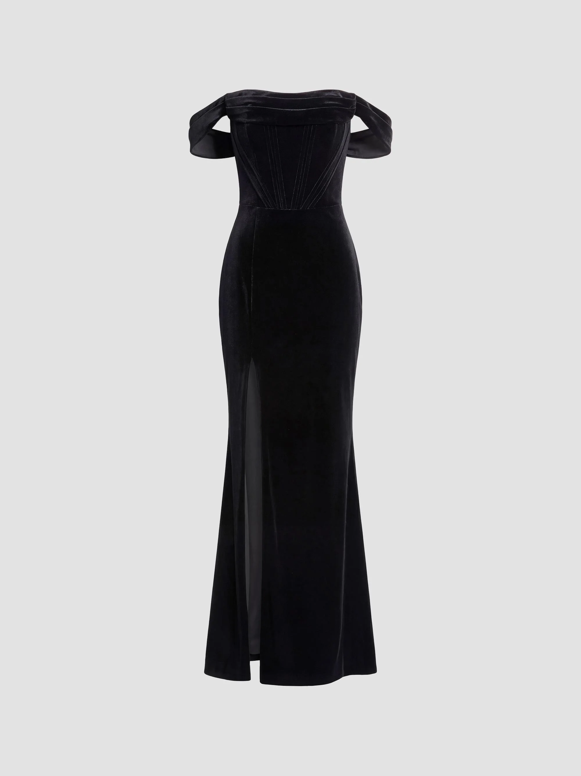 Women's Melania Off-The-Shoulder Gown - Black - 1