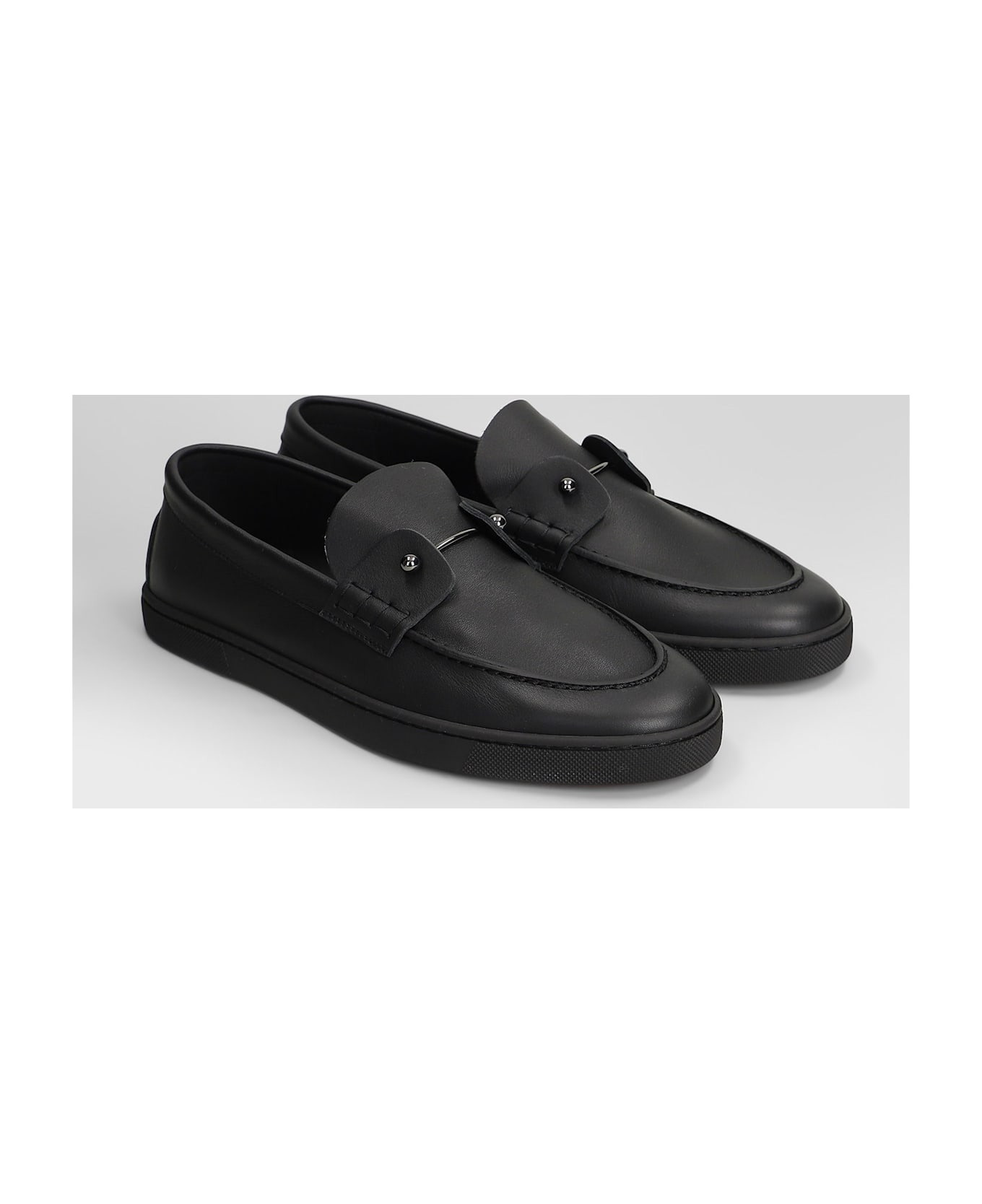 Chambeliboat Flat Loafers In Black Leather - 2