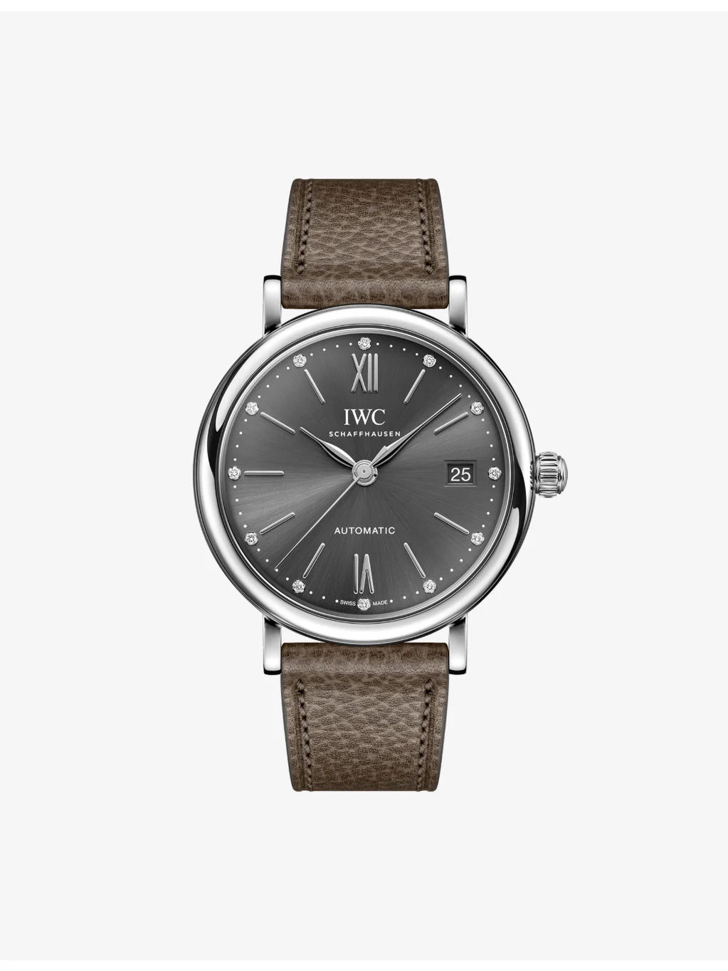 Portofino 37mm Stainless Steel and Leather Automatic Watch - 1