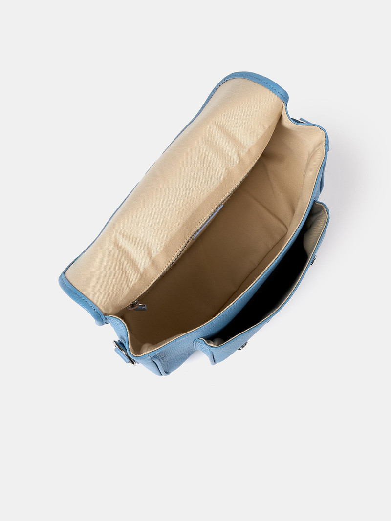 The Soft Satchel - Cloud Blue Calf Grain 3