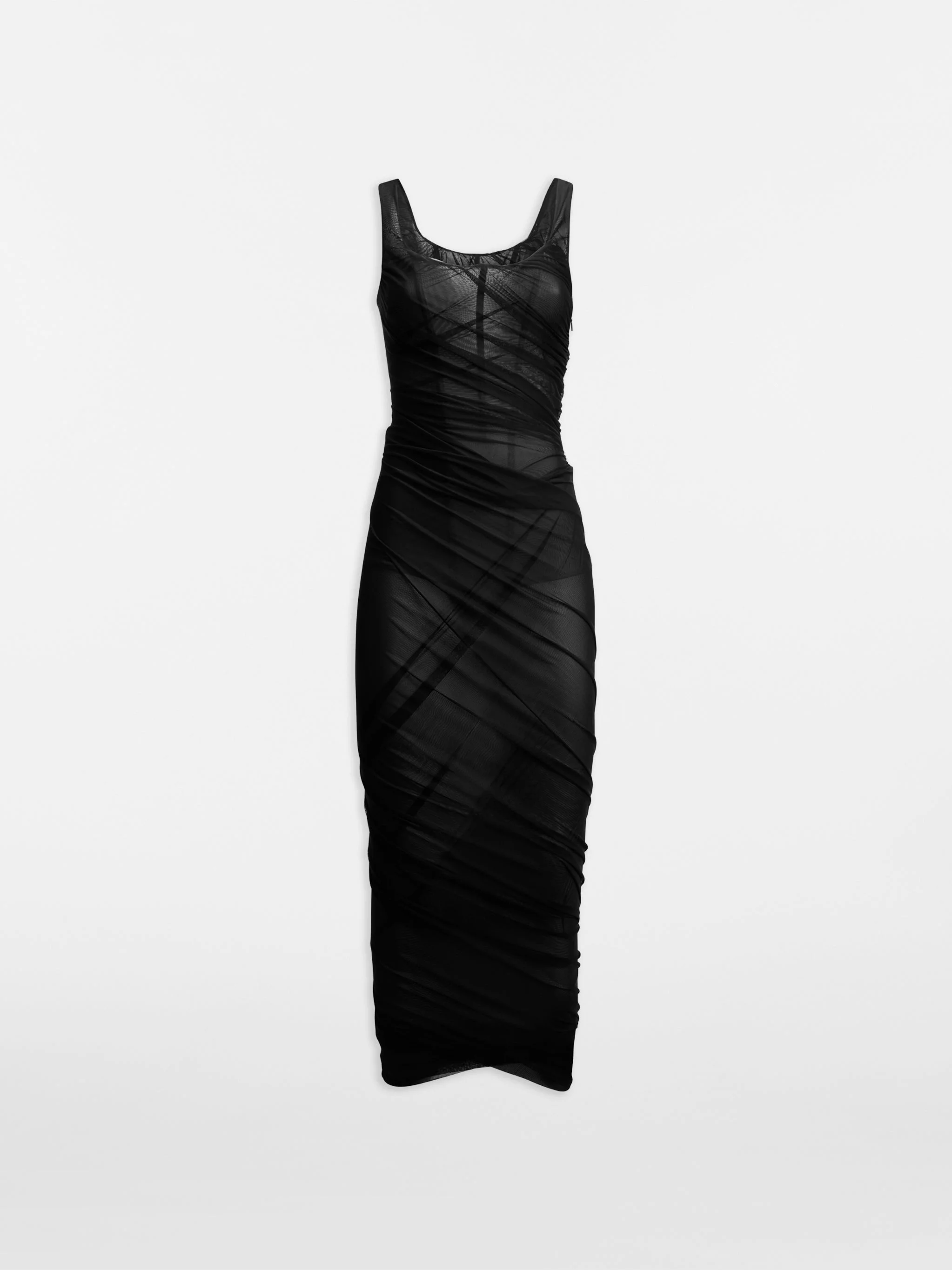 BLACK MIDI DRESS - 1