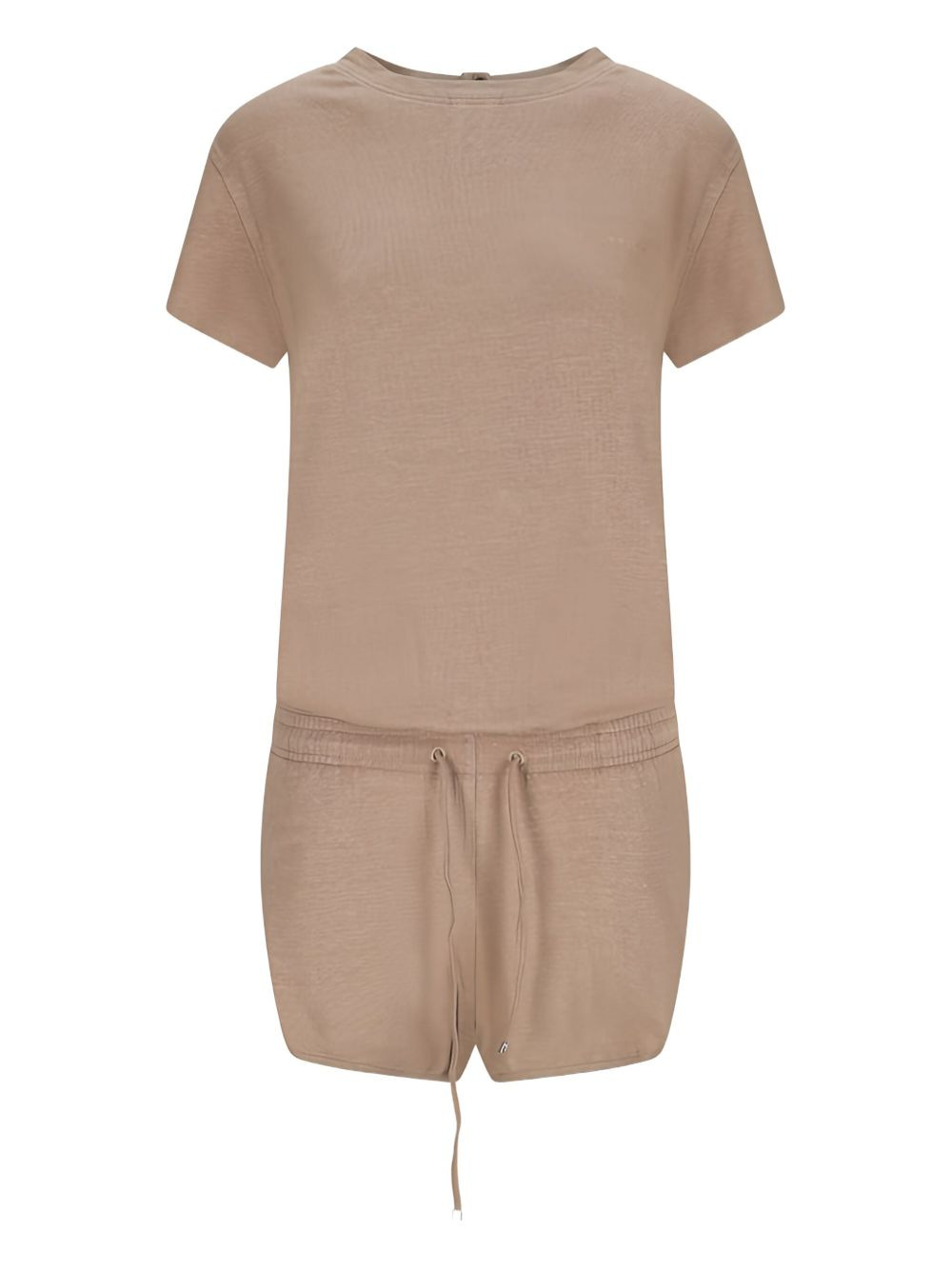 button-fastening drawstring jumpsuit - 2