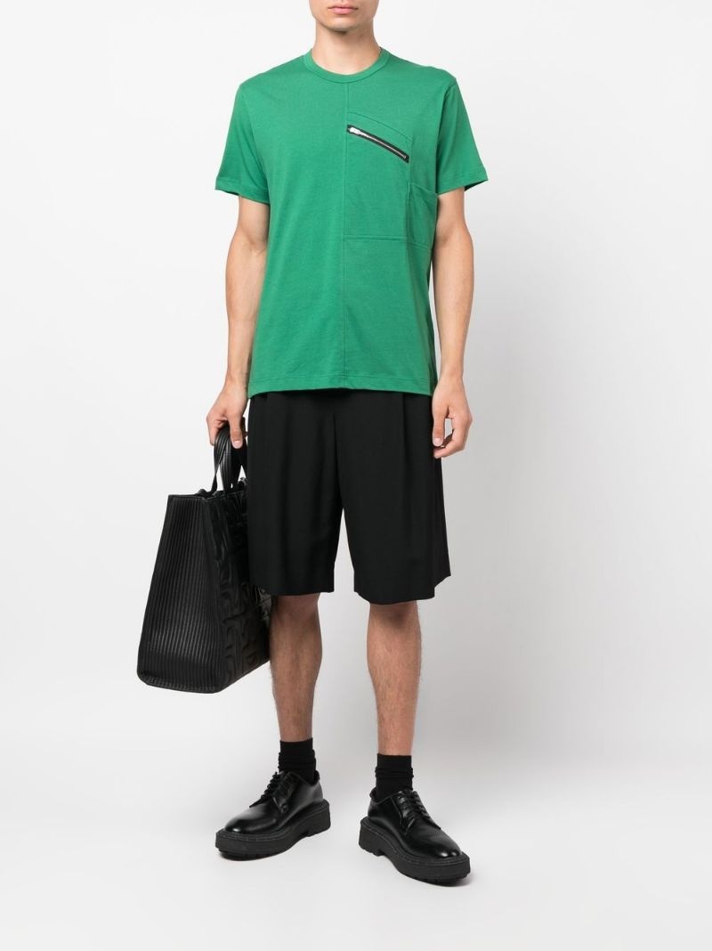 panelled zip-pocket T-shirt - 2