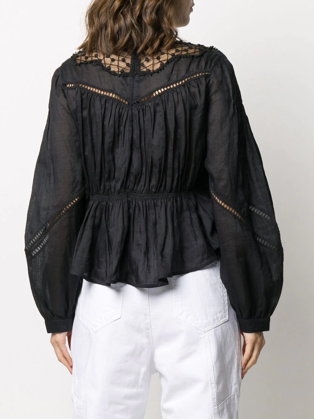 ruched bell sleeve blouse - 4