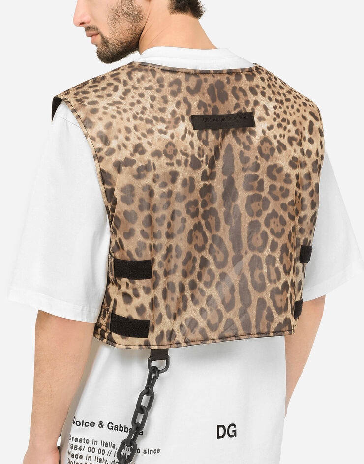 Leopard-print silk vest with patch embellishment - 6