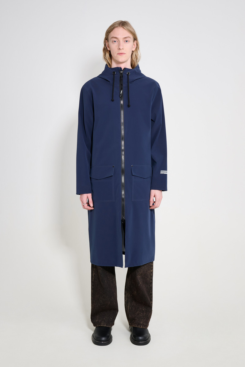 Stockholm Long Patch Raincoat Navy 1