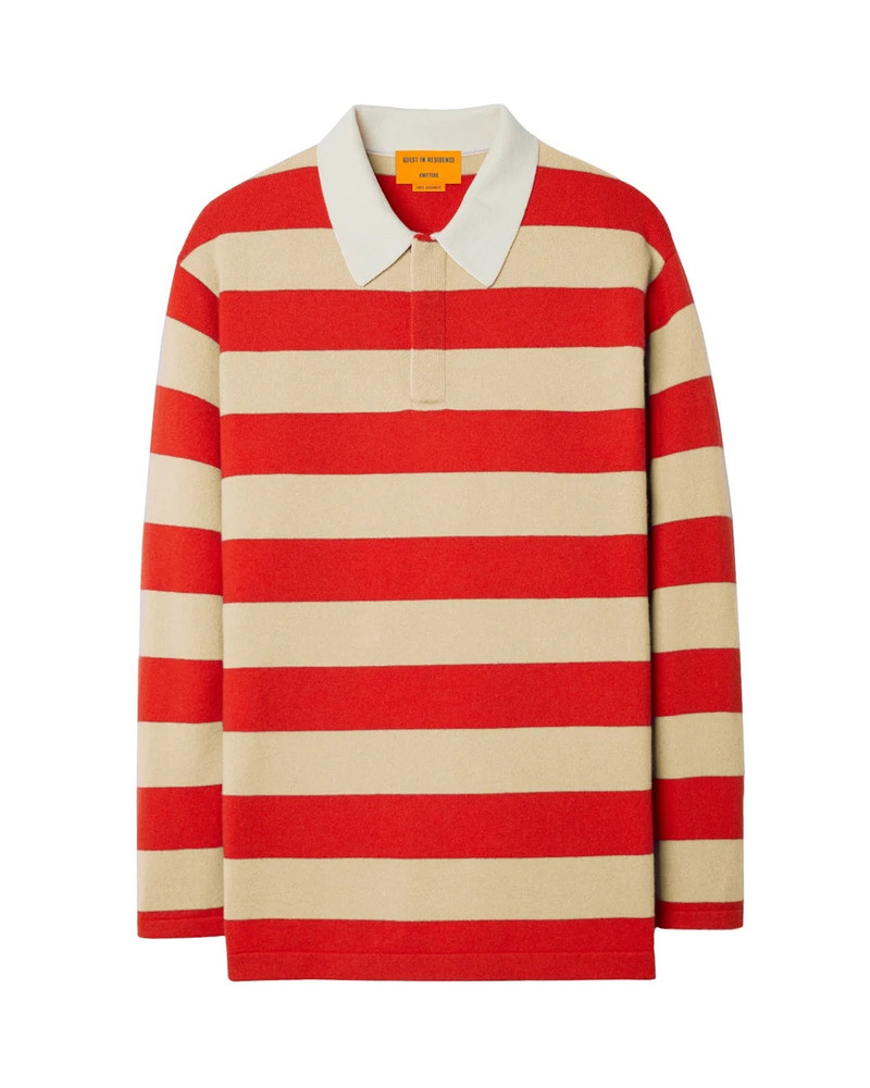 STRIPED RUGBY DUNE/TRUE RED STRIPE 1