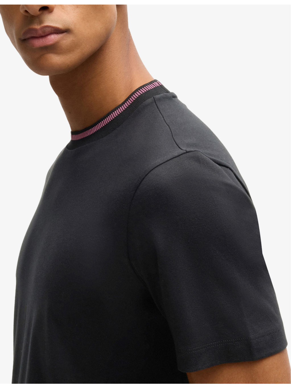 Striped-trim slim-fit cotton-jersey T-shirt - 5