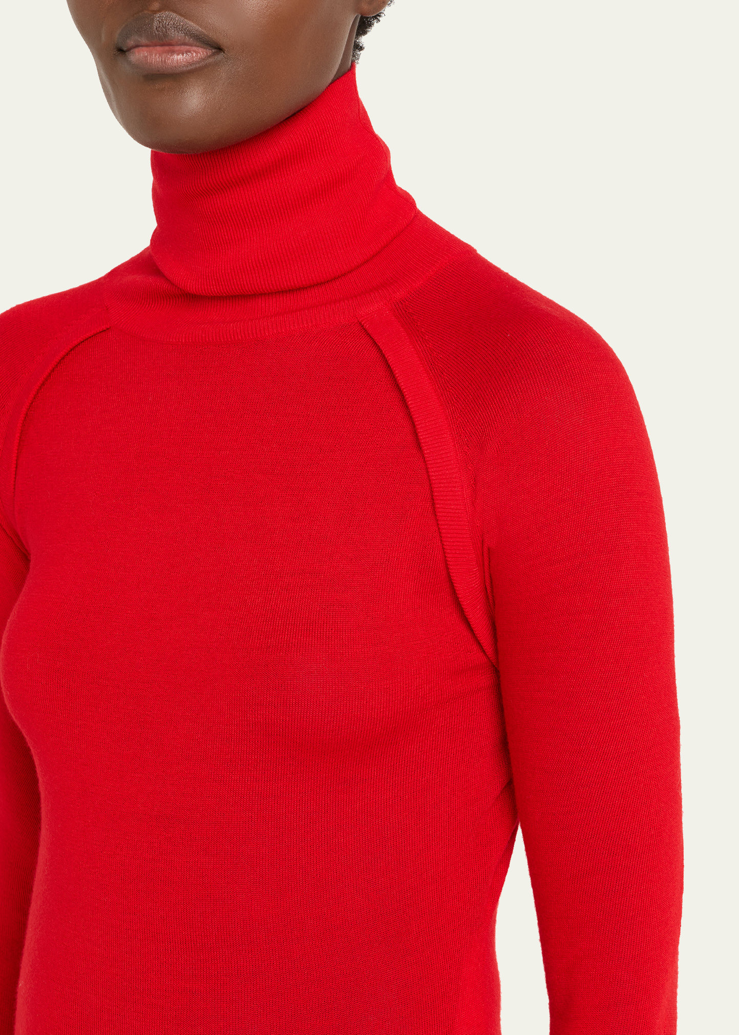 Turtleneck Raglan Long-Sleeve Sweater - 5