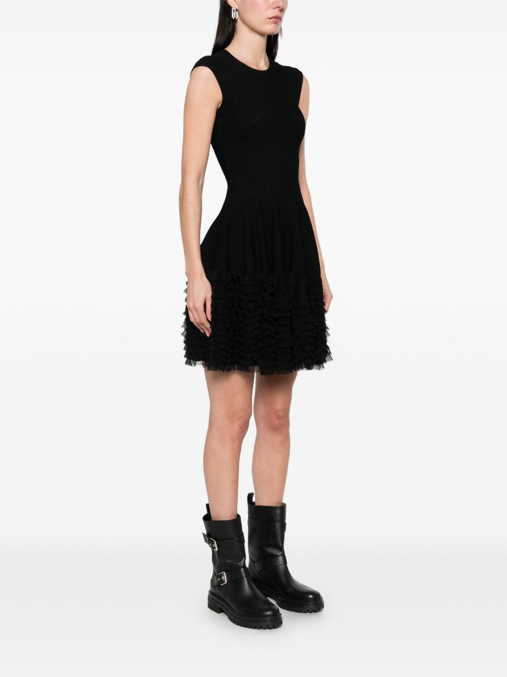 lace knit ruffle dress - 3