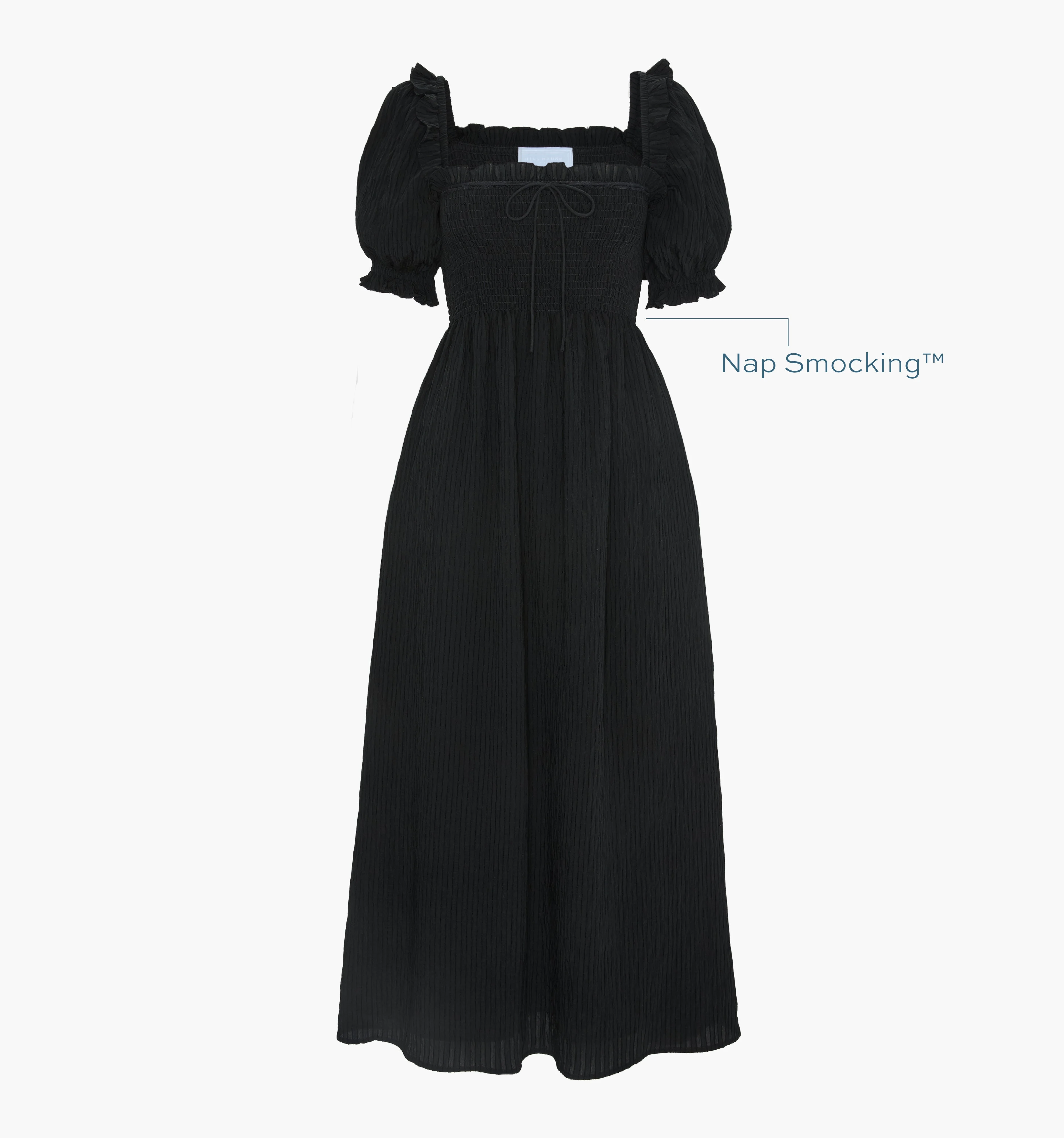 The Scarlett Nap Dress - Black Tonal Seersucker - 1