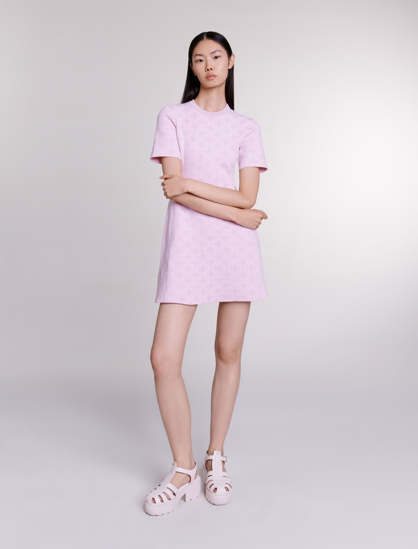 Jacquard knit short dress - 2