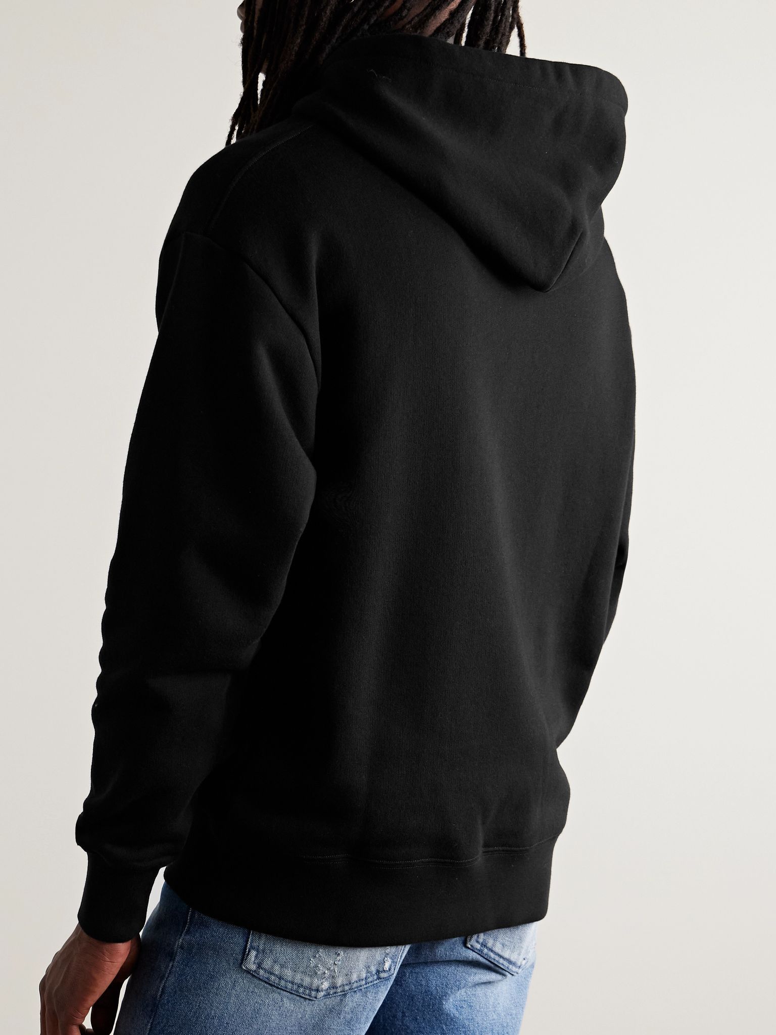 Logo-Print Cotton-Jersey Hoodie Black - 3
