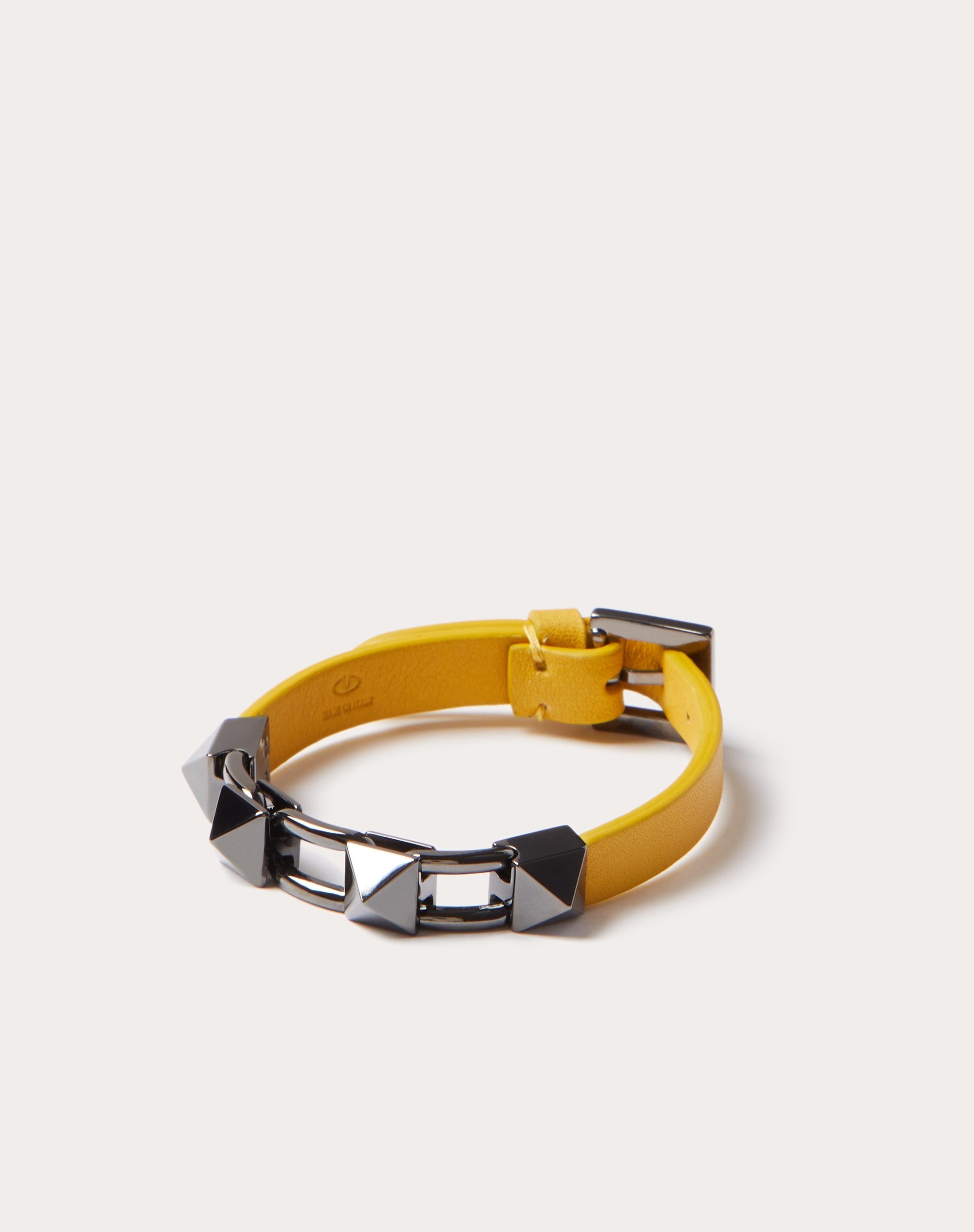 STUD CHAIN LEATHER BRACELET - 2
