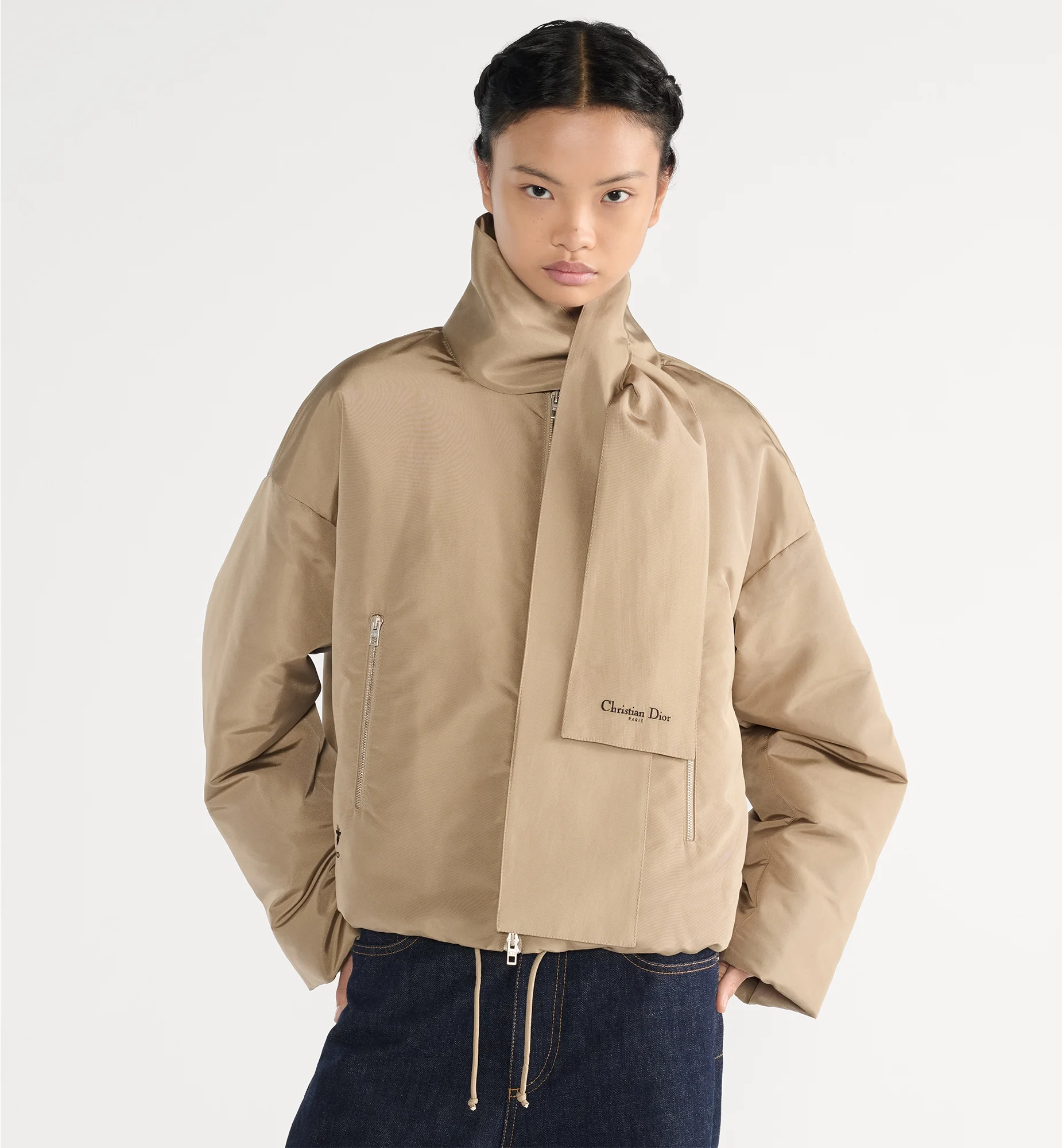 Jacket with Scarf Collar - 1