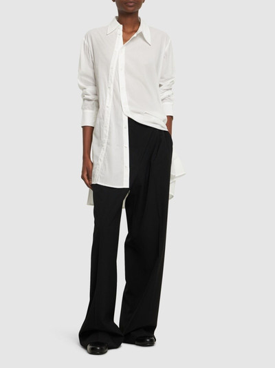 Yohji Yamamoto Cotton voile asymmetric buttoned shirt outlook
