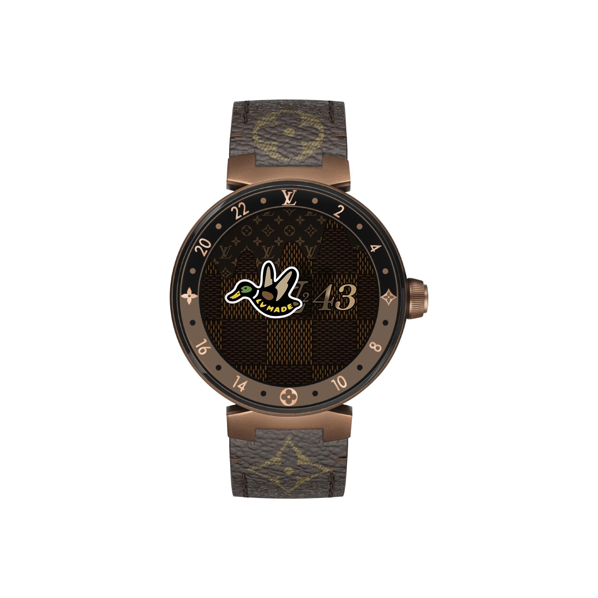 CONNECTED WATCH TAMBOUR HORIZON MONOGRAM BROWN 42 - 1