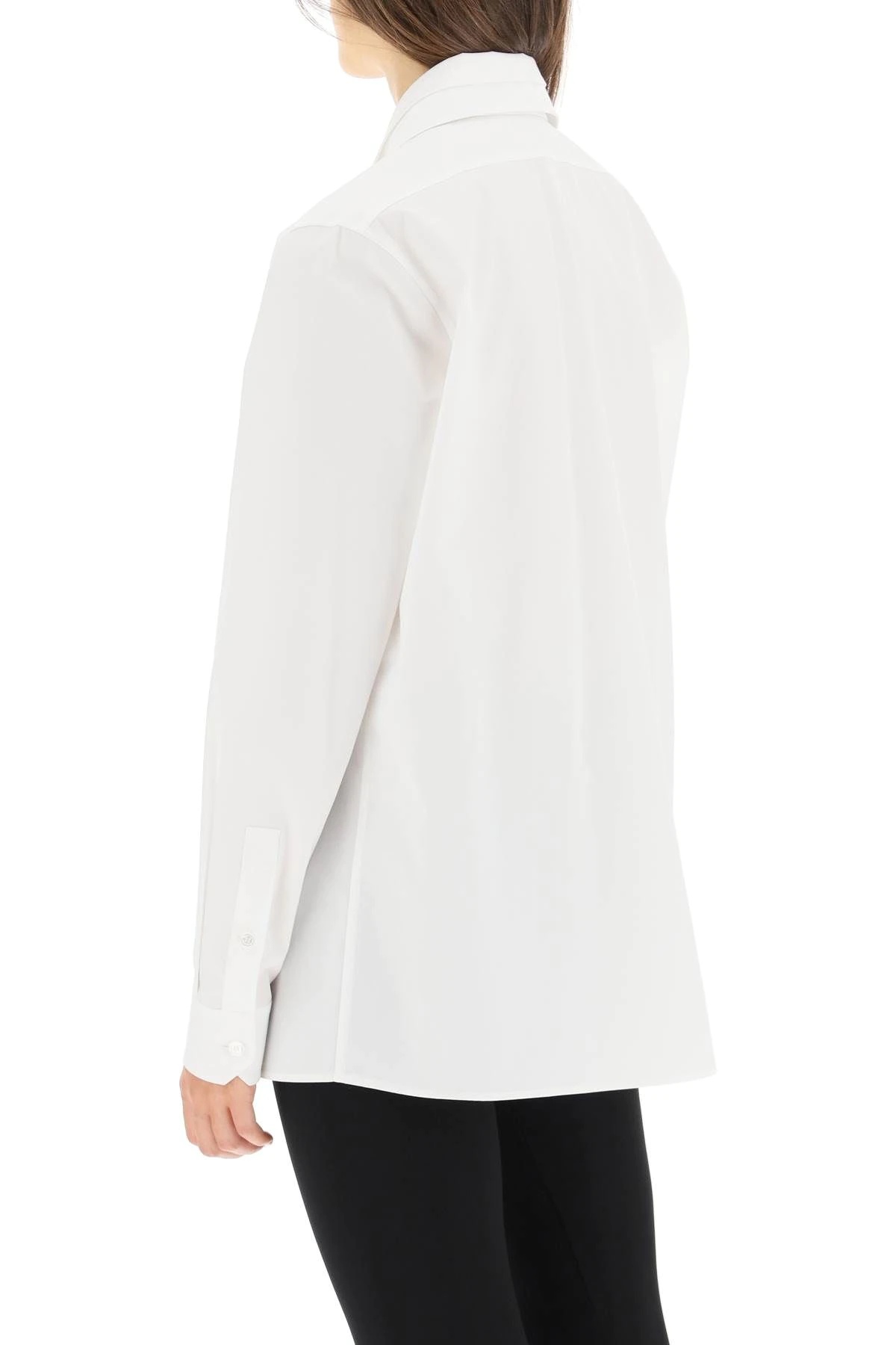 POPLIN SHIRT WITH REMOVABLE WIDE COLLAR - 4