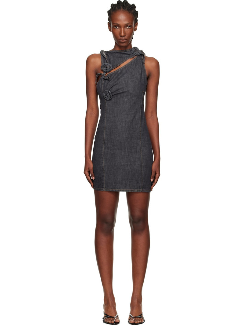 floral-appliqué tie dress 1