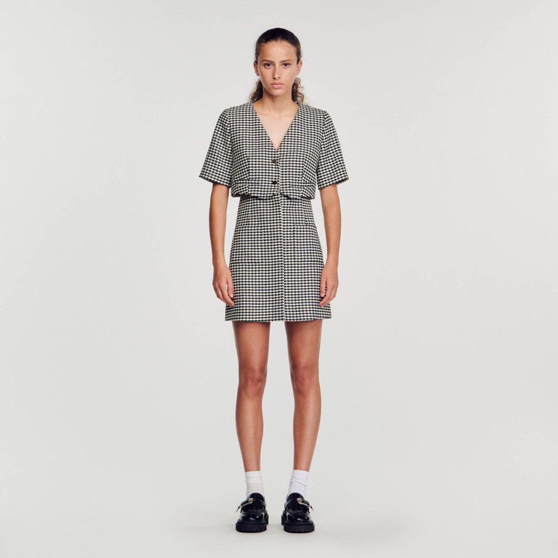 SHORT HOUNDSTOOTH TWEED DRESS 3
