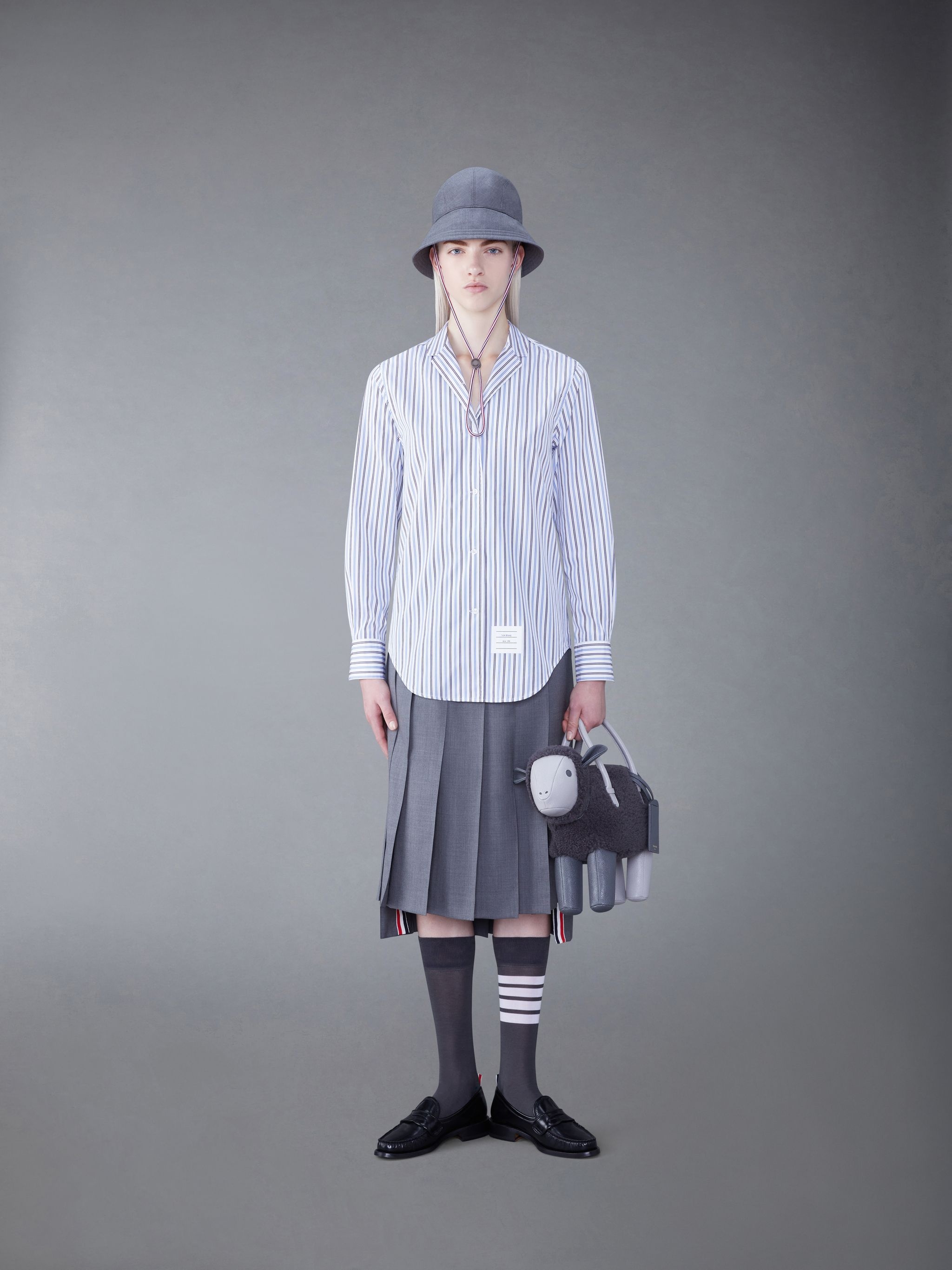 Stripe Poplin Lapel Collar Shirt - 3