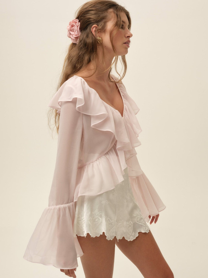 For Love & Lemons Lila Flare Top outlook