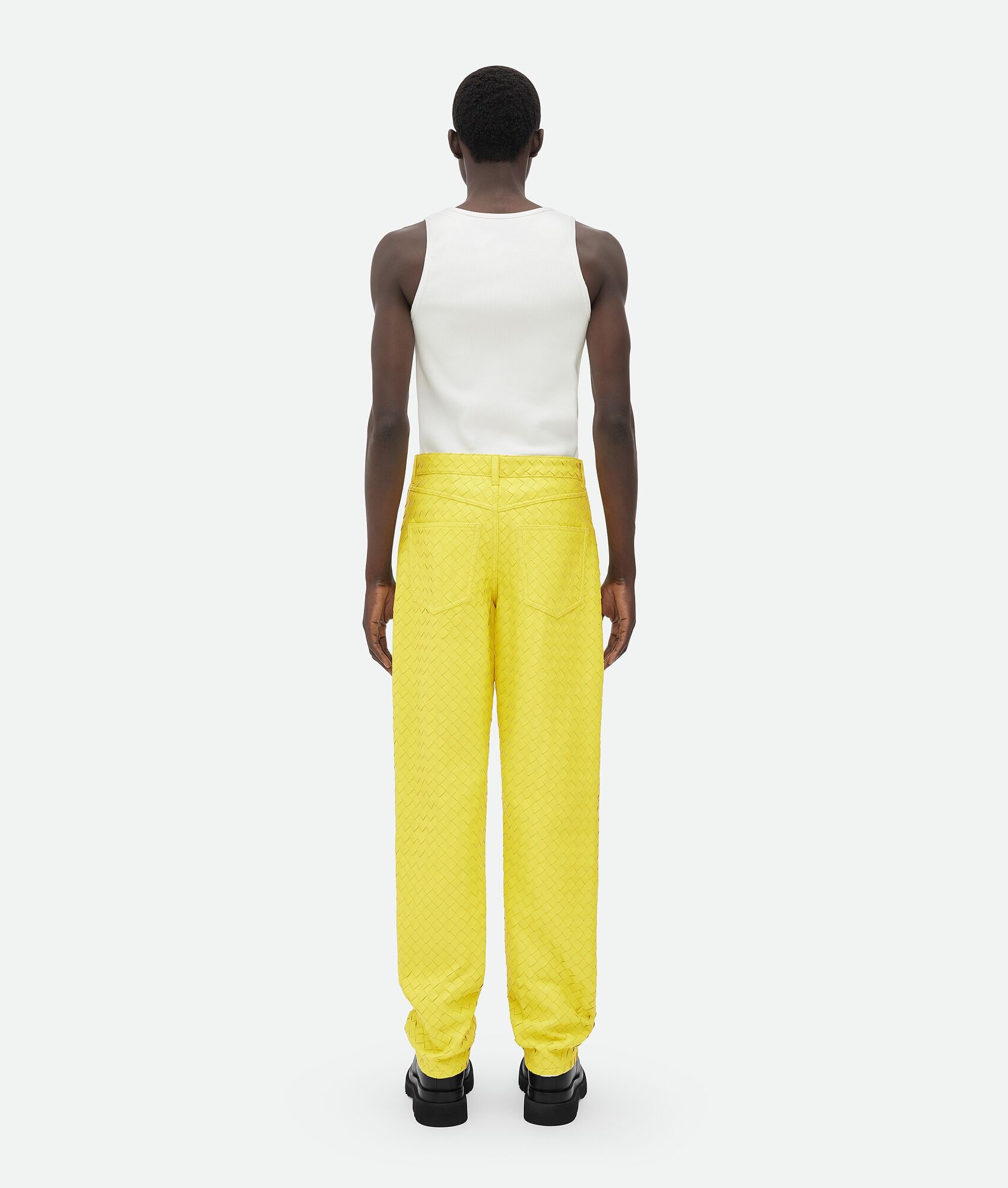 intrecciato leather pants - 3