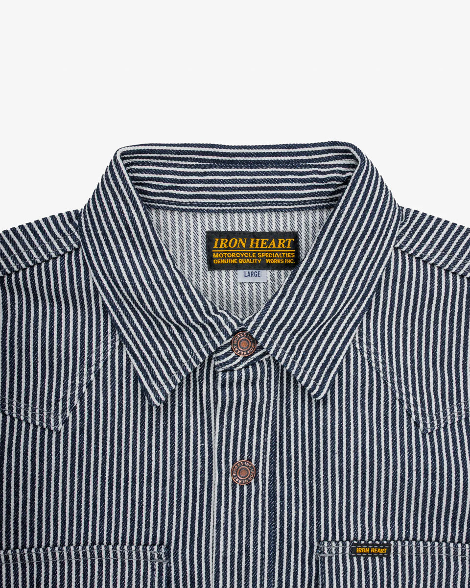 IHSH-421-IND 12oz Hickory Stripe CPO Shirt Indigo - 2