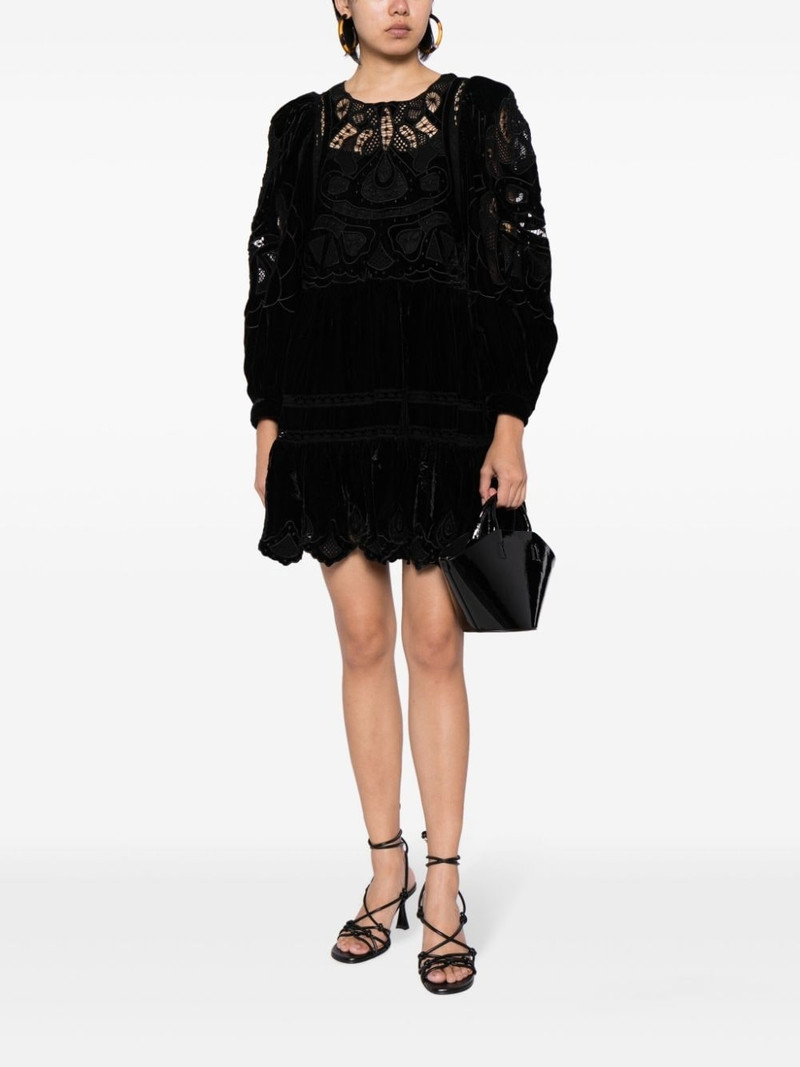 Sea Eliana lace-detail velvet minidress outlook