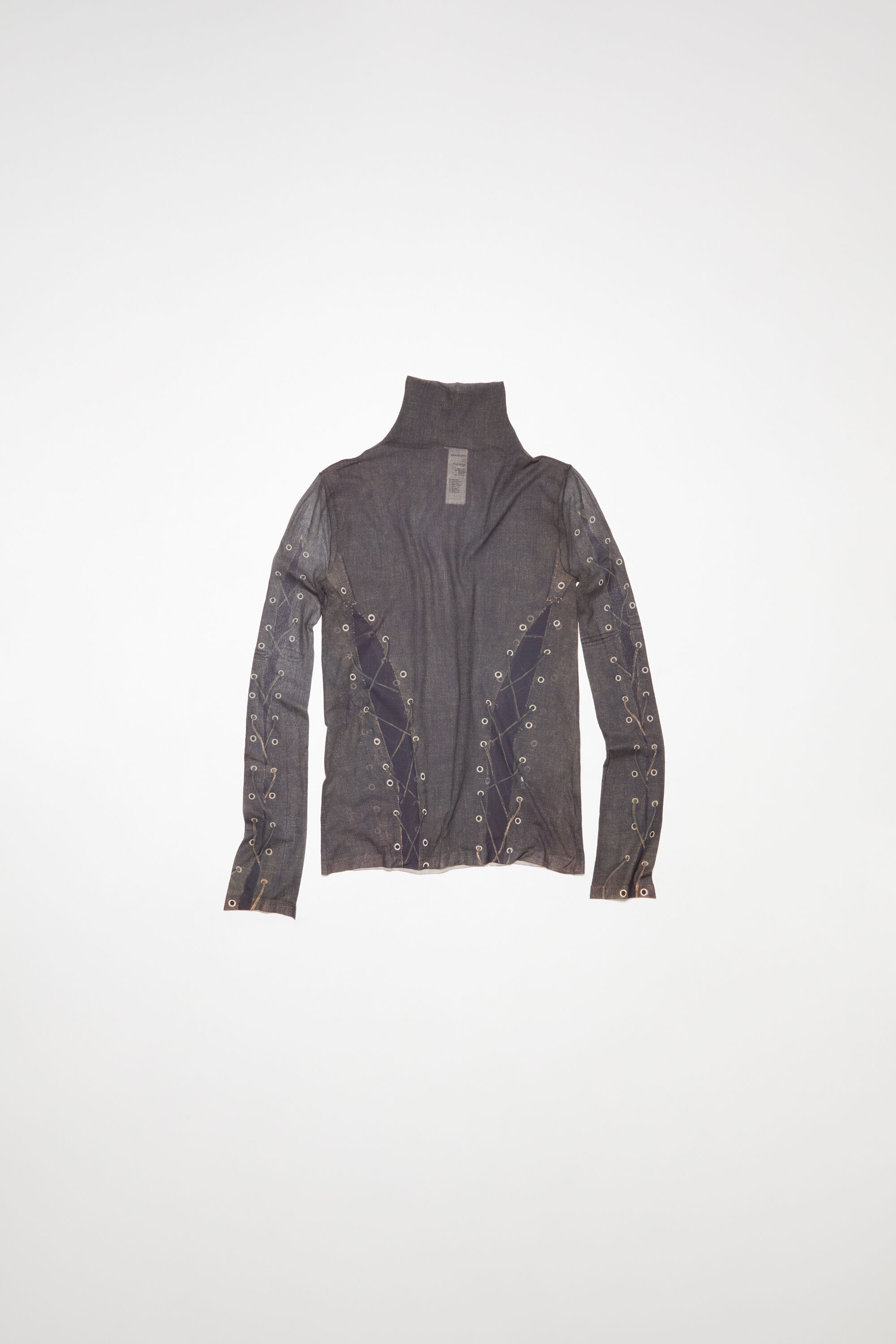 Trompe l'oeil top - Dark brown/beige - 1