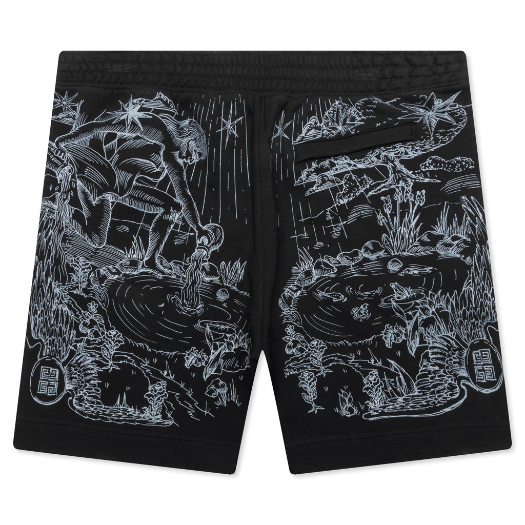 WOLF PRINT BOARD SHORTS - BLACK - 2