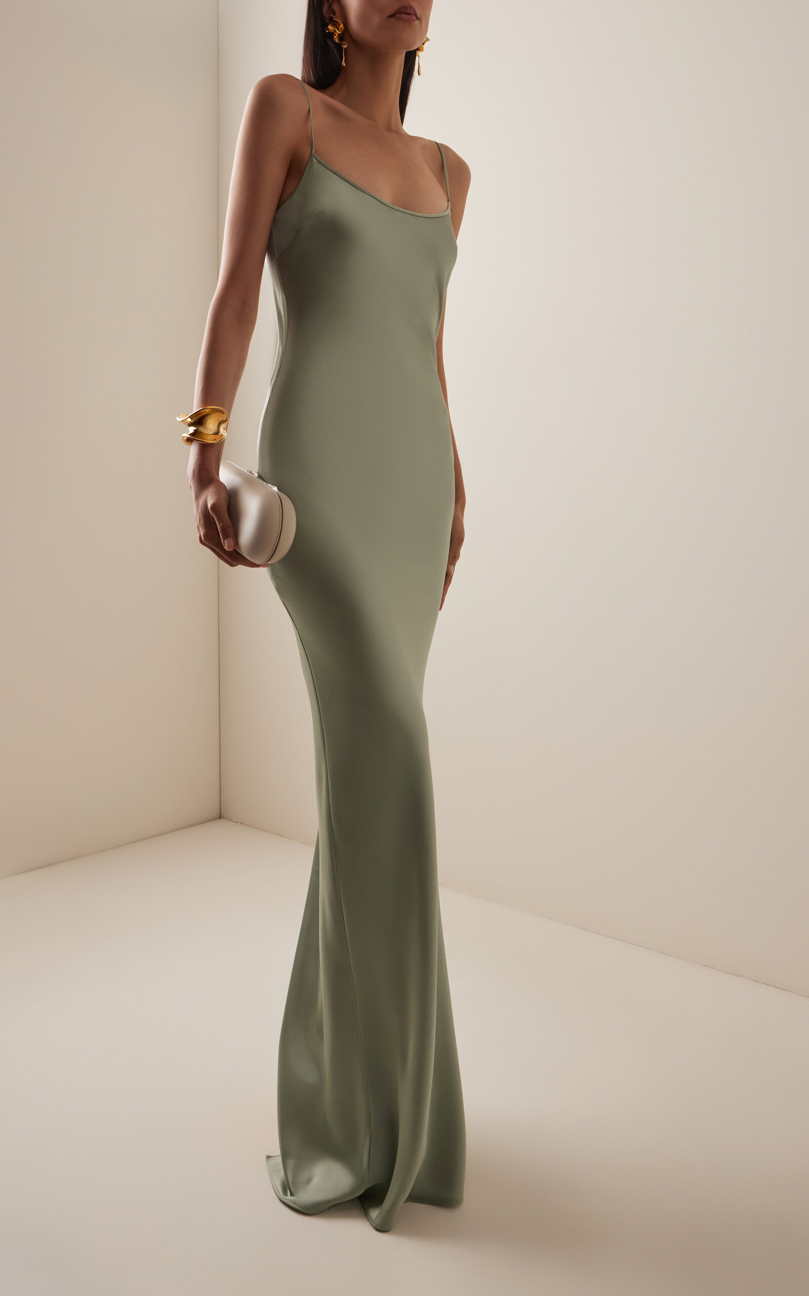 Exclusive Satin Slip Dress green - 3