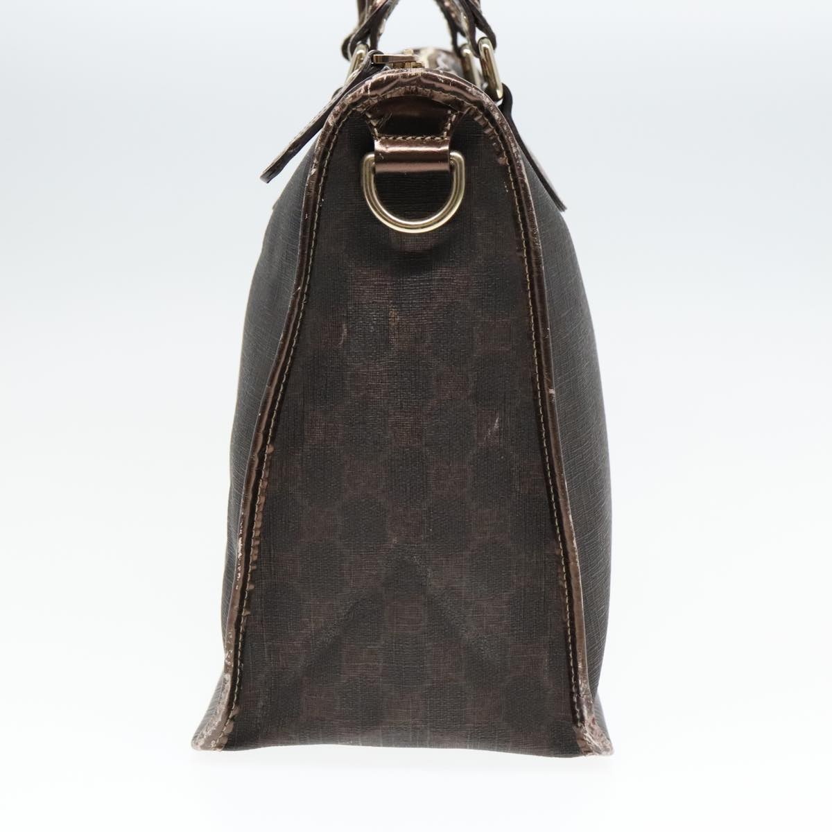 GUCCI GG Canvas Hand Bag Brown Gold - 4
