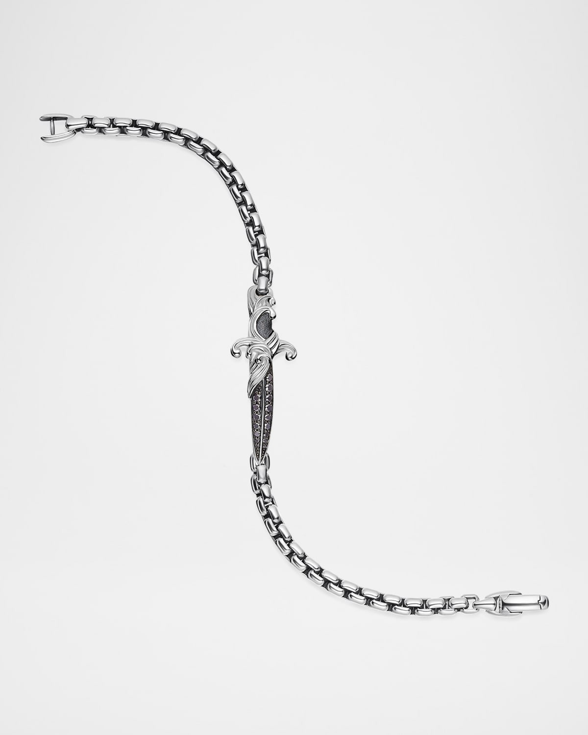 Men's Waves Dagger Bracelet in Silver, 5mm - 5