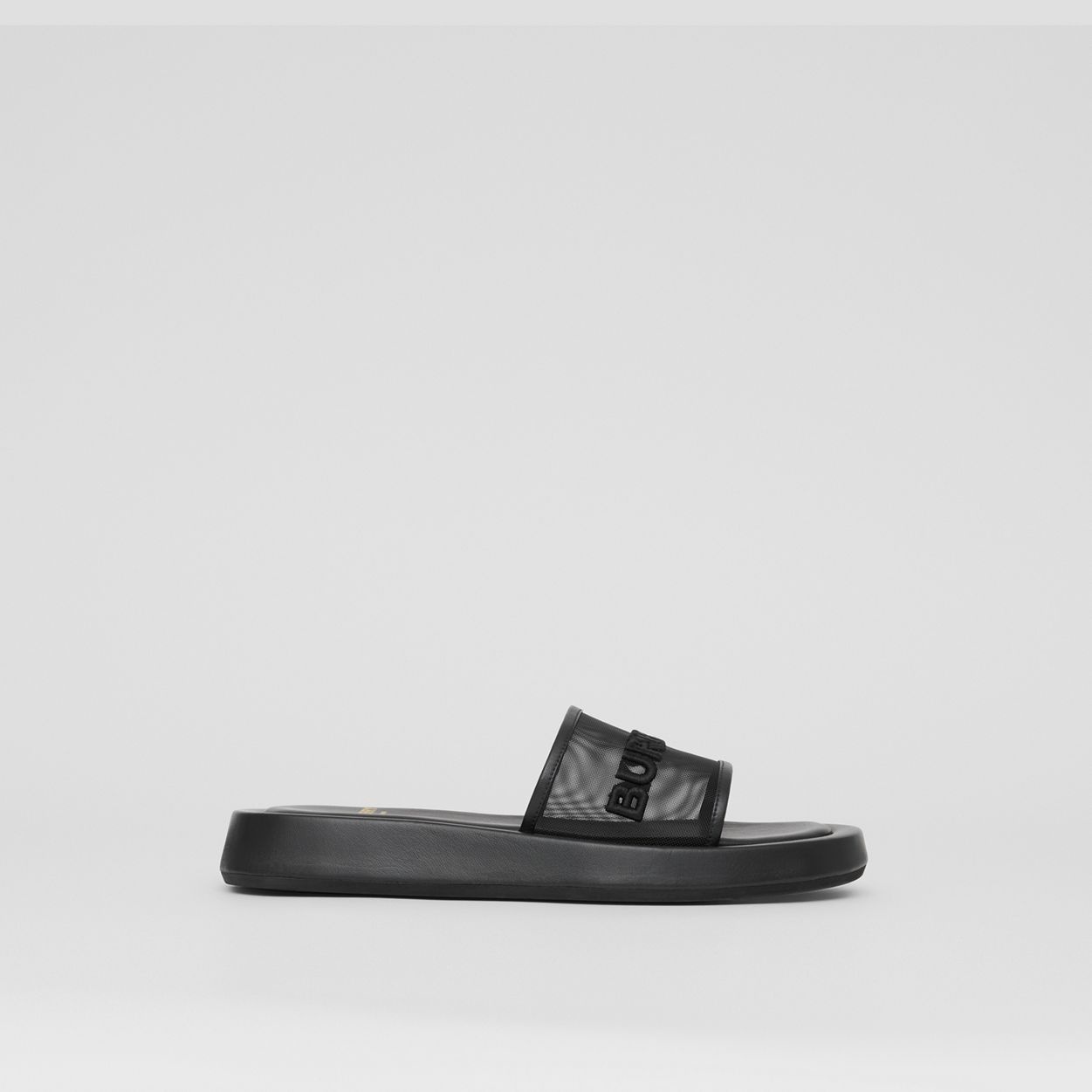 Embroidered Logo Mesh and Leather Slides - 6