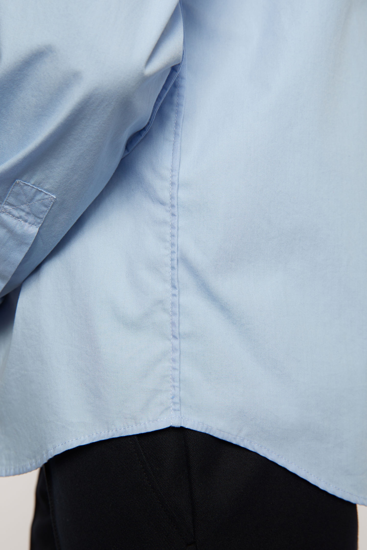 Cotton poplin shirt pale blue - 4