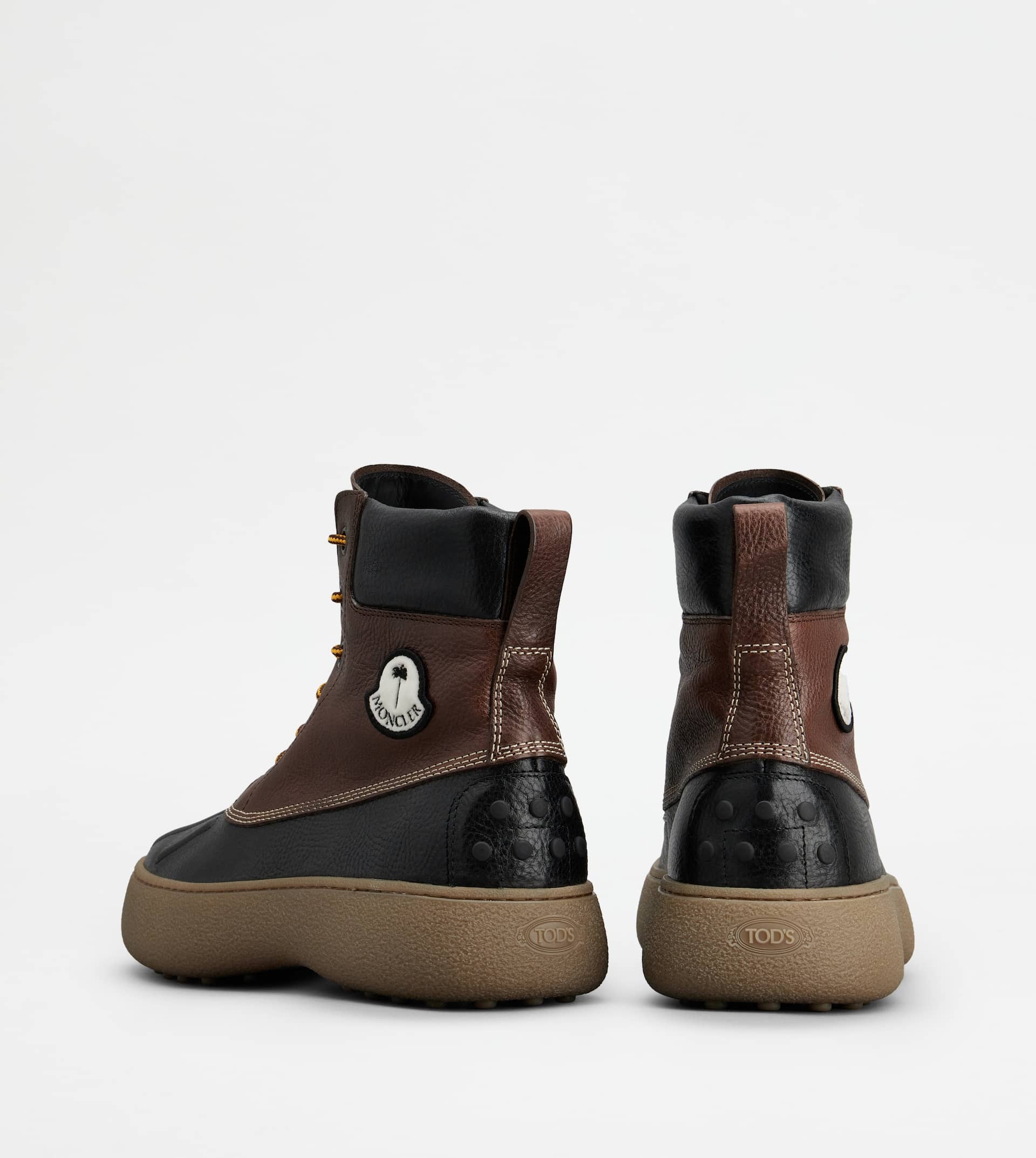 TOD'S W. G. BOOTS TOD'S X 8 MONCLER PALM ANGELS IN LEATHER - BLACK, BROWN - 2