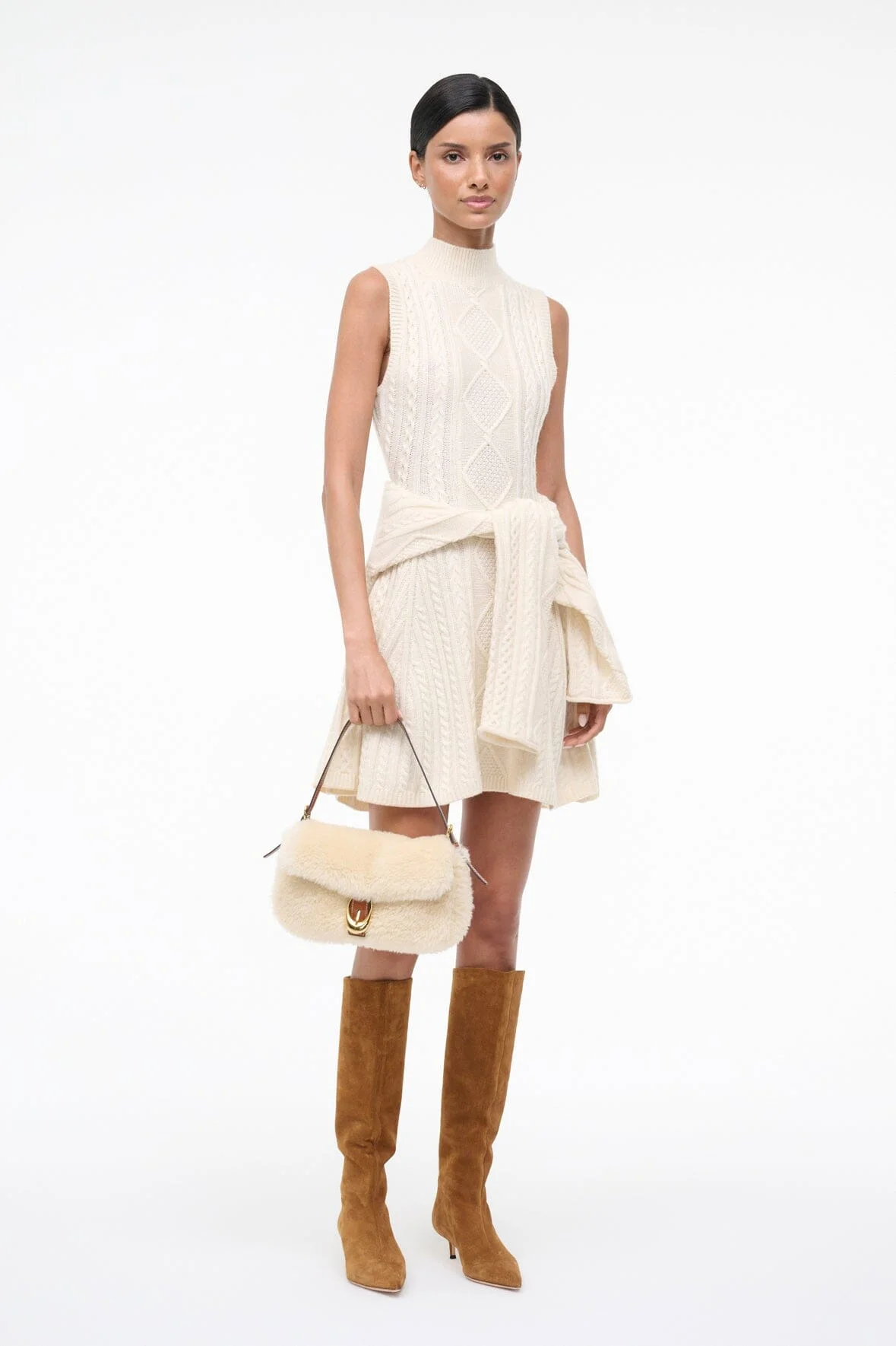 STAUD CHARADE SWEATER DRESS IVORY - 1