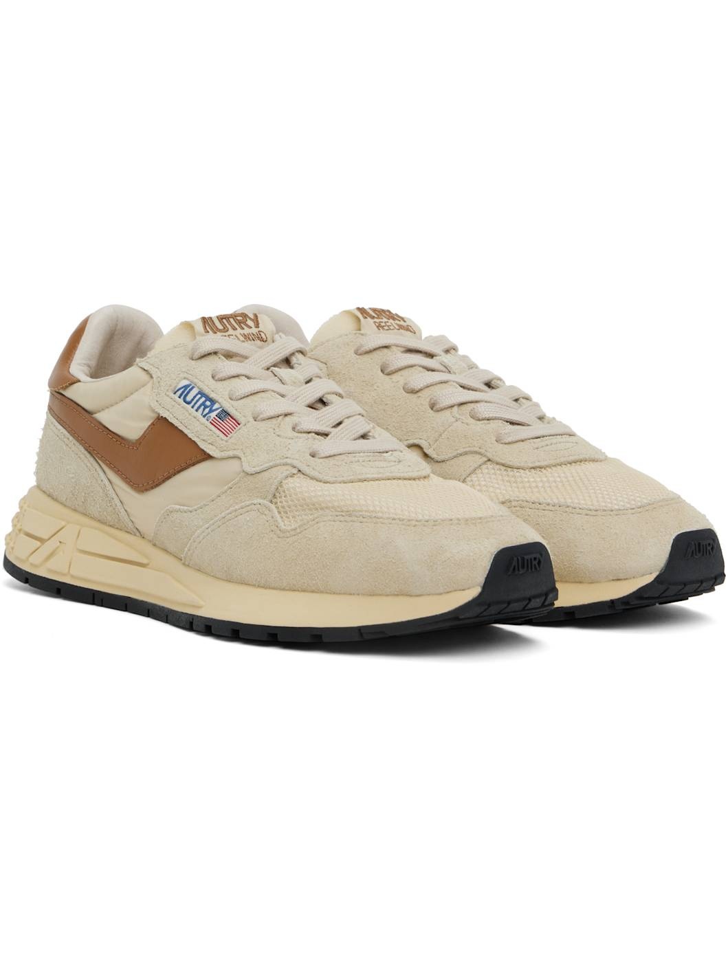 Beige & Brown Reelwind Low Sneakers - 4