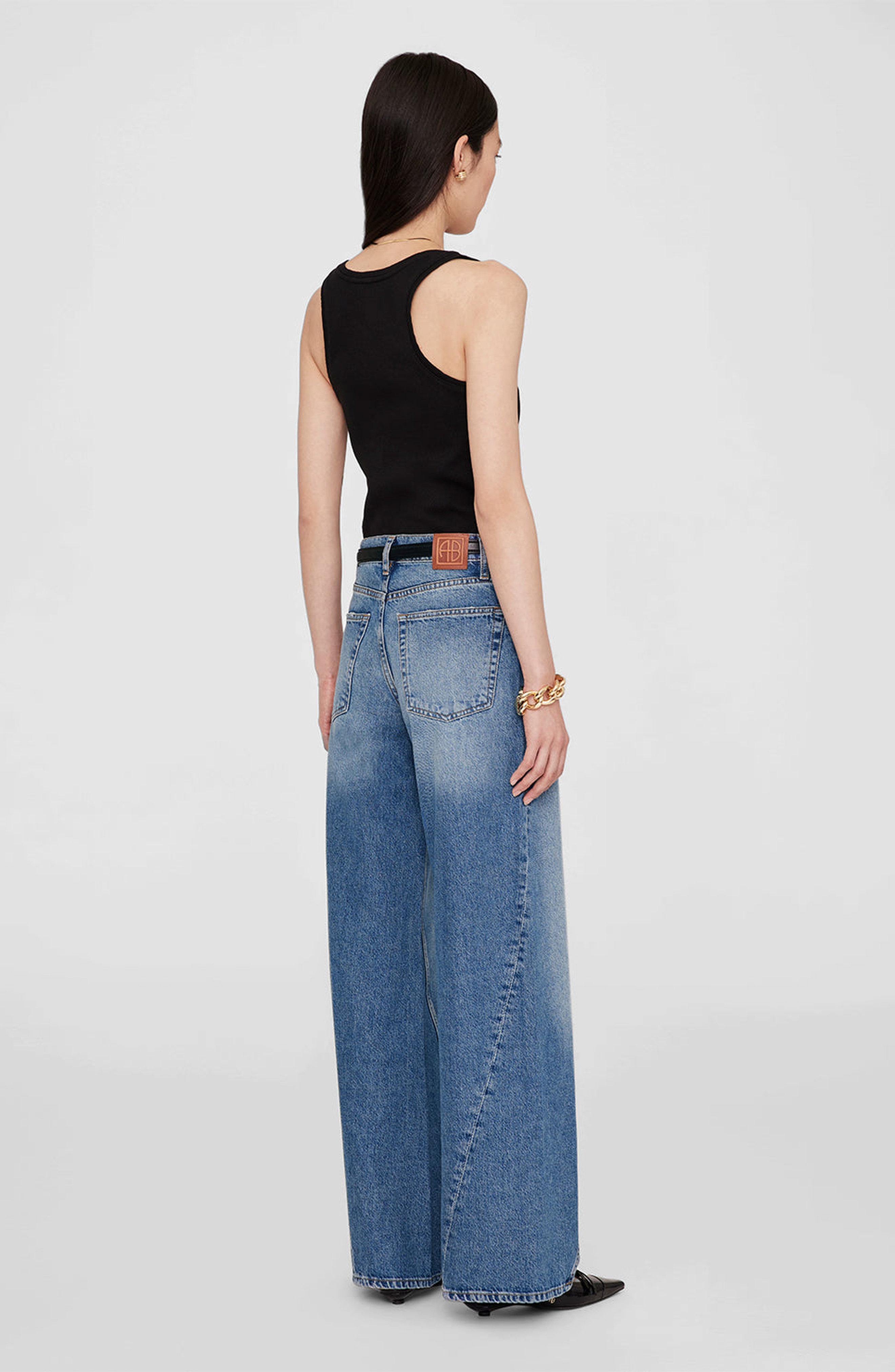 ANINE BING Alessia Tank Top in Black at Nordstrom - 2