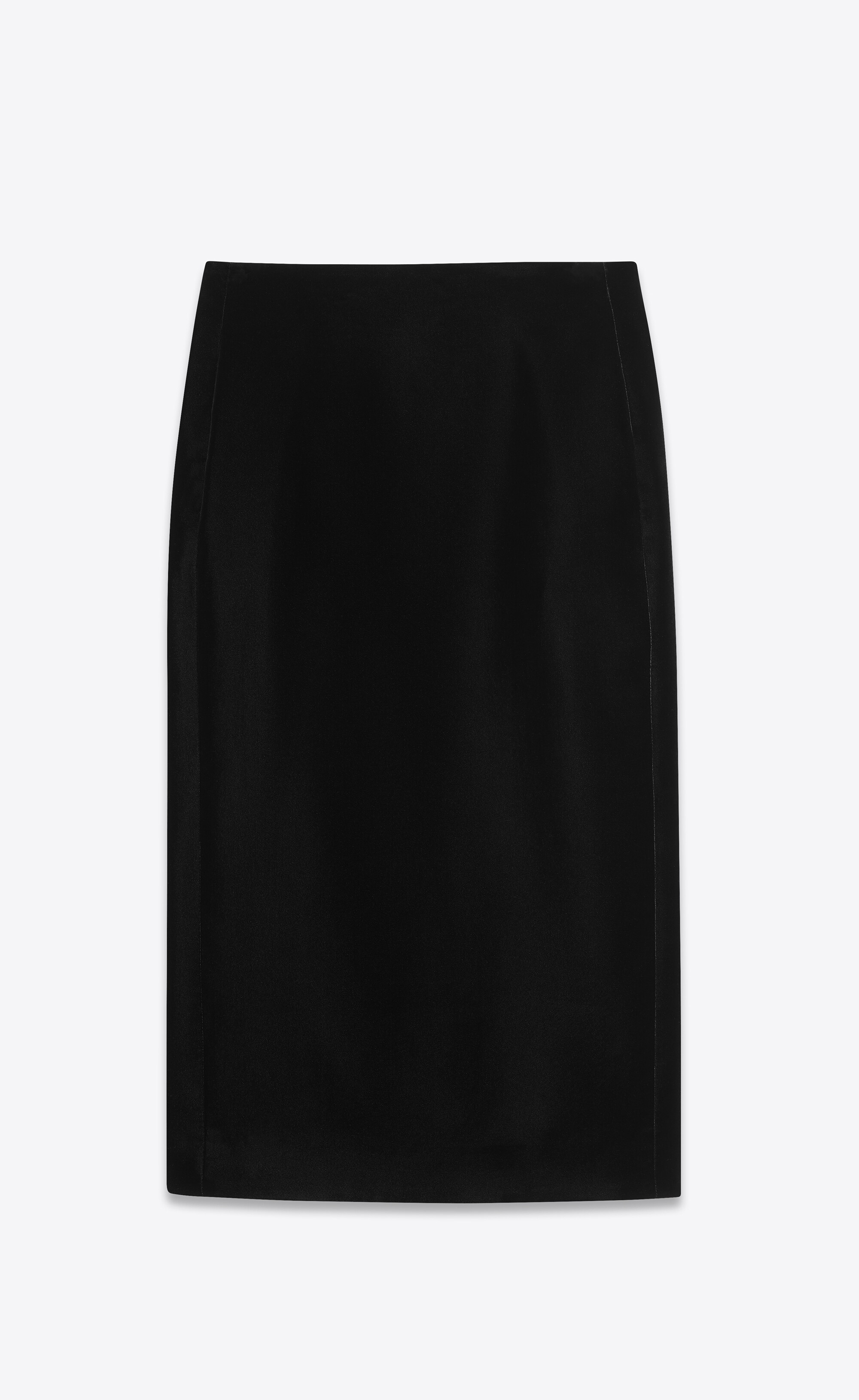 high-rise midi skirt in velvet - 1