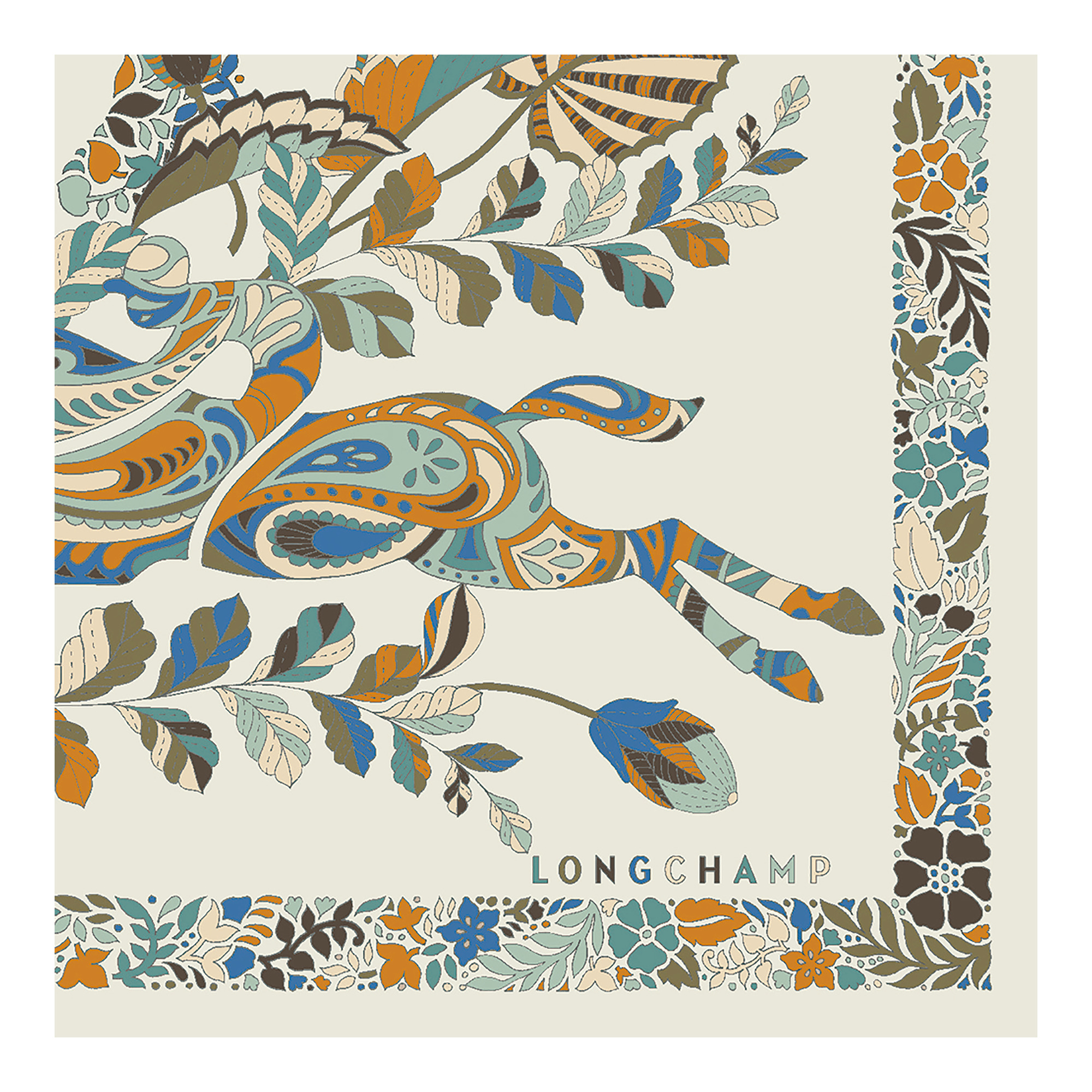 Forêt Longchamp Silk scarf 50 Paper - OTHER - 3