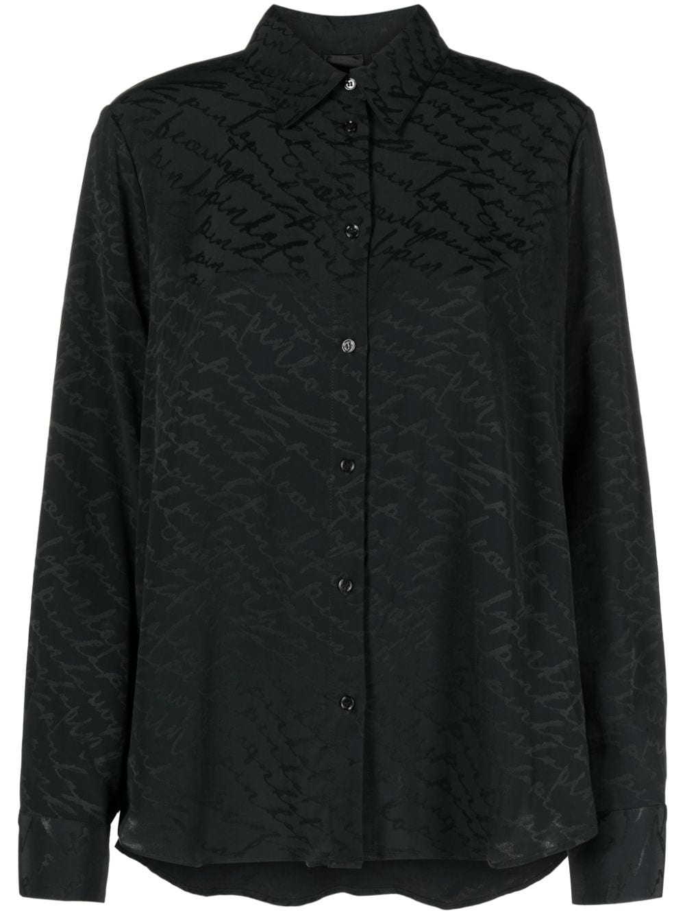 patterned-jacquard long-sleeve shirt - 1