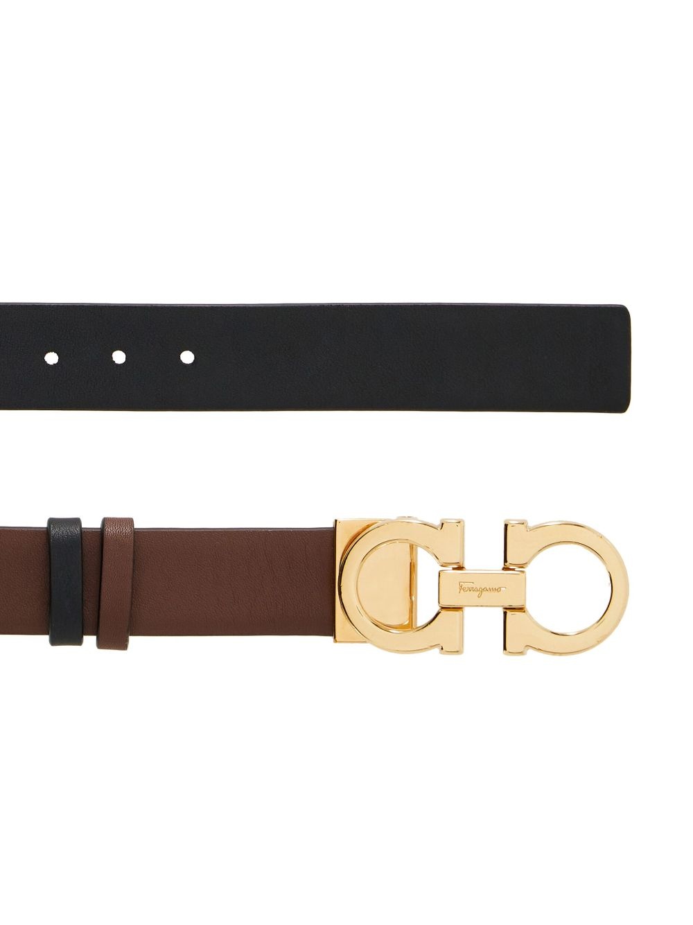 Gancini-buckle reversible leather belt - 2