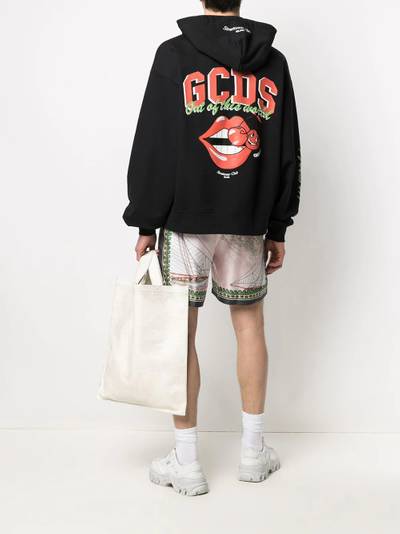 GCDS logo drawstring hoodie outlook